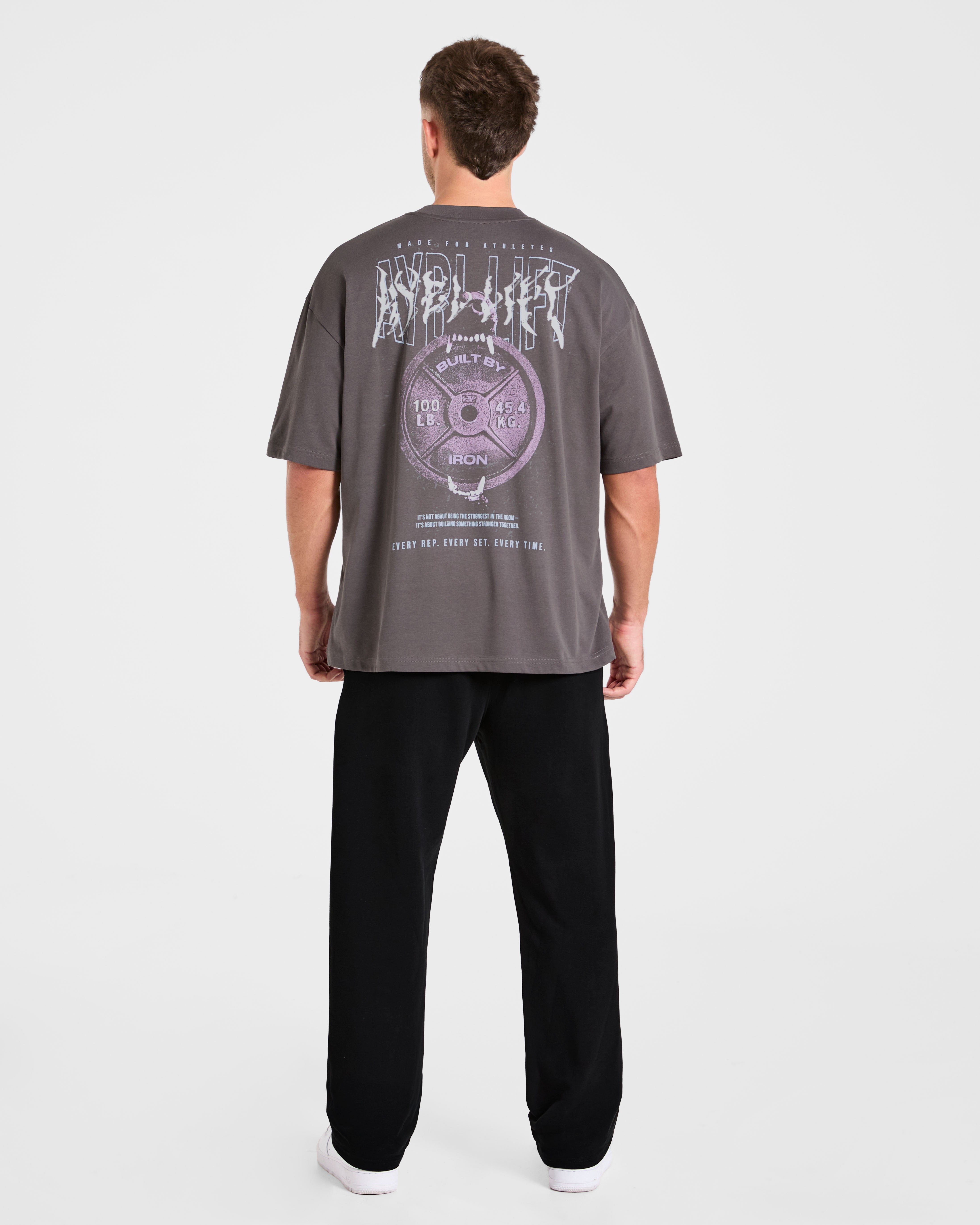 Doberman Strength Oversized T Shirt - Storm Gris