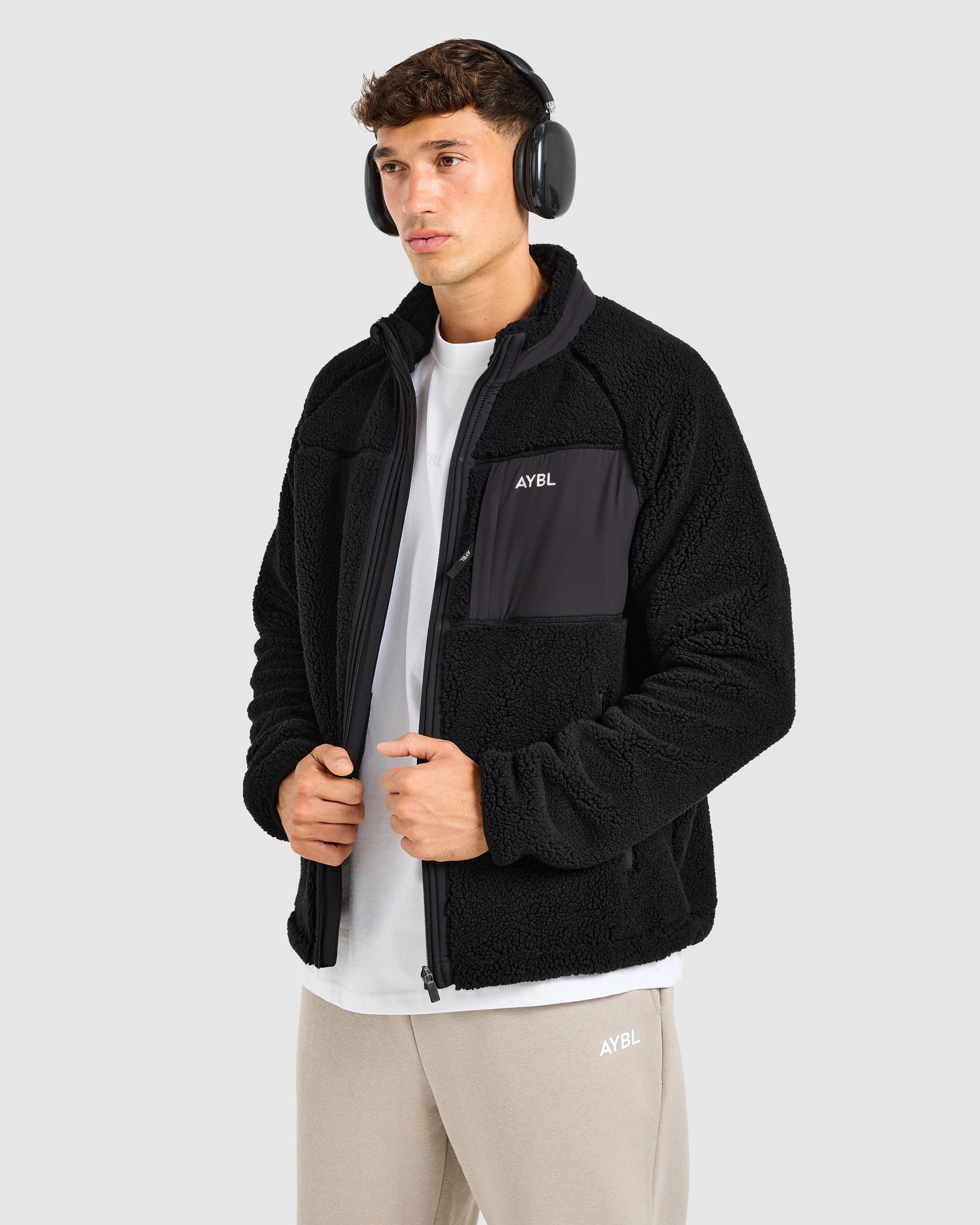 Classic Zip Up Fleece Jacket - Noir