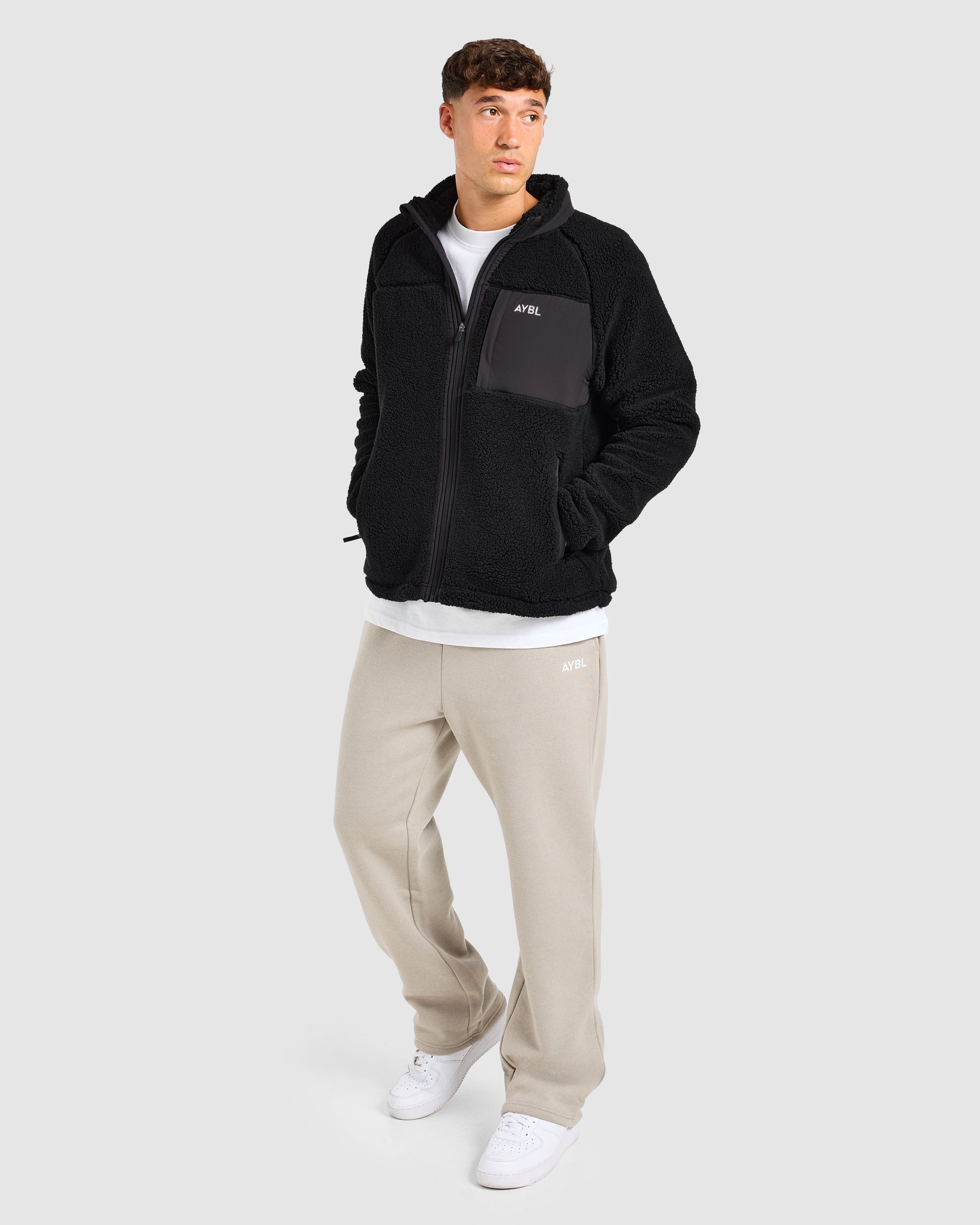 Classic Zip Up Fleece Jacket - Noir
