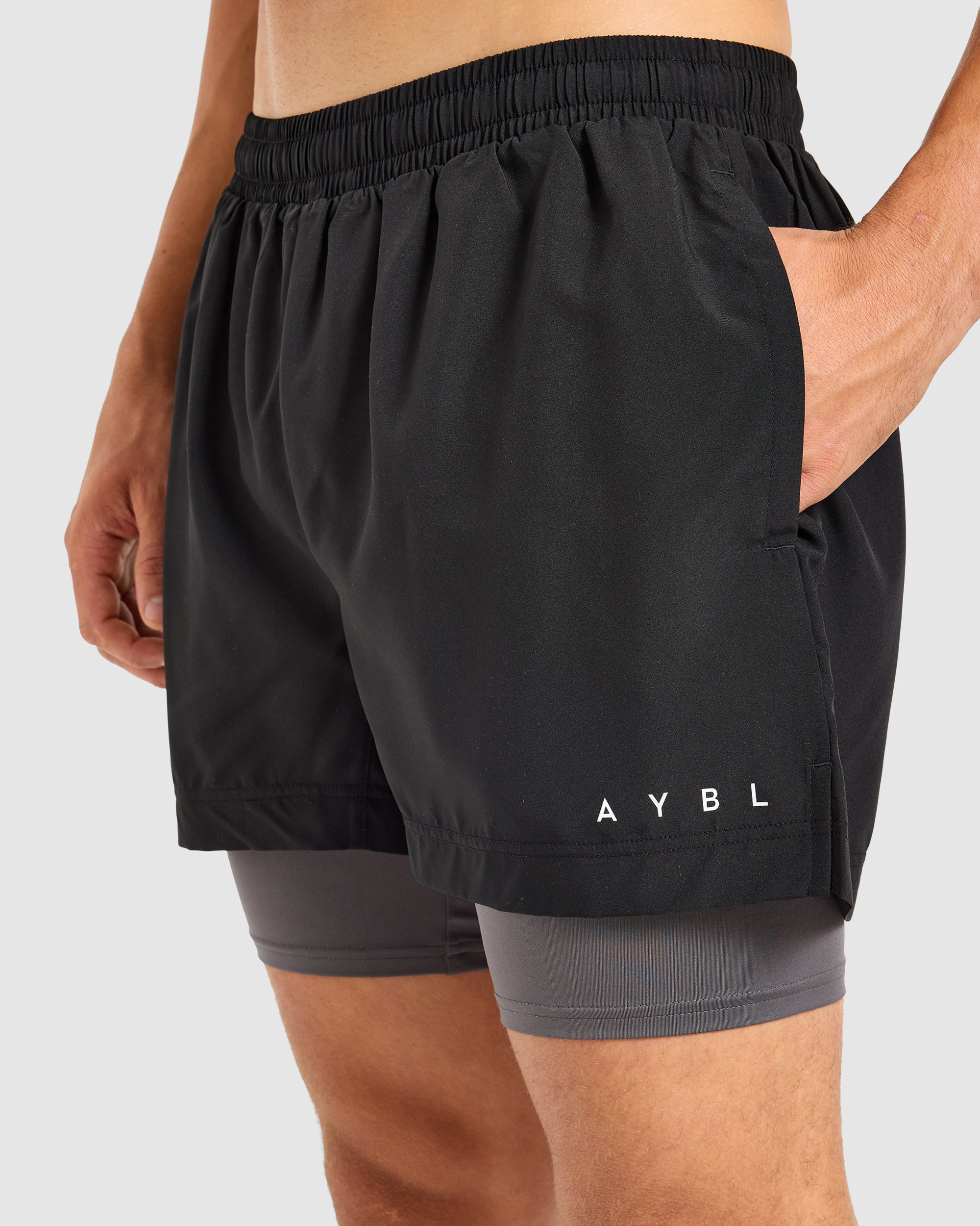 Core 2 in 1 Shorts - Noir/Charcoal