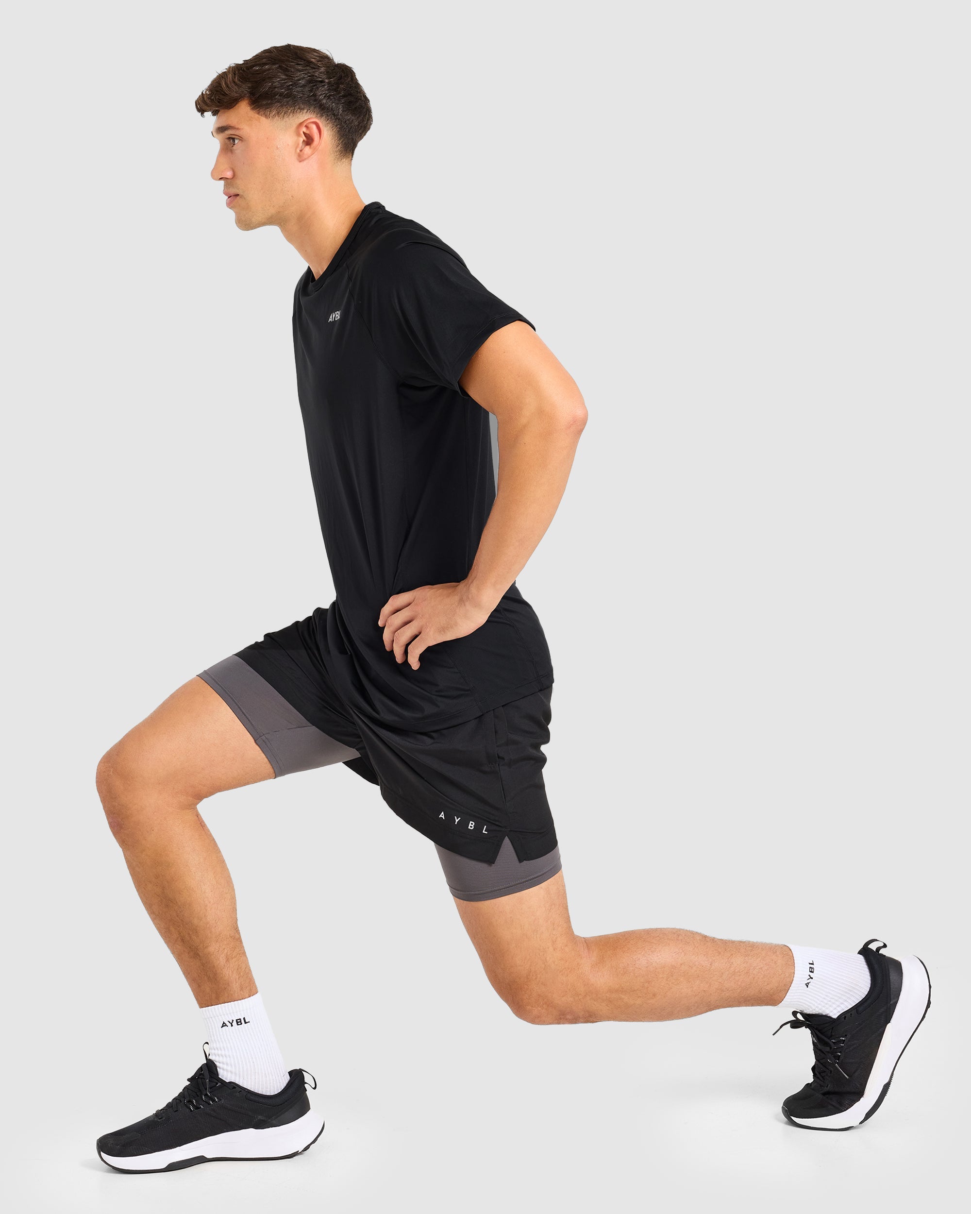 Core 2 in 1 Shorts - Noir/Charcoal
