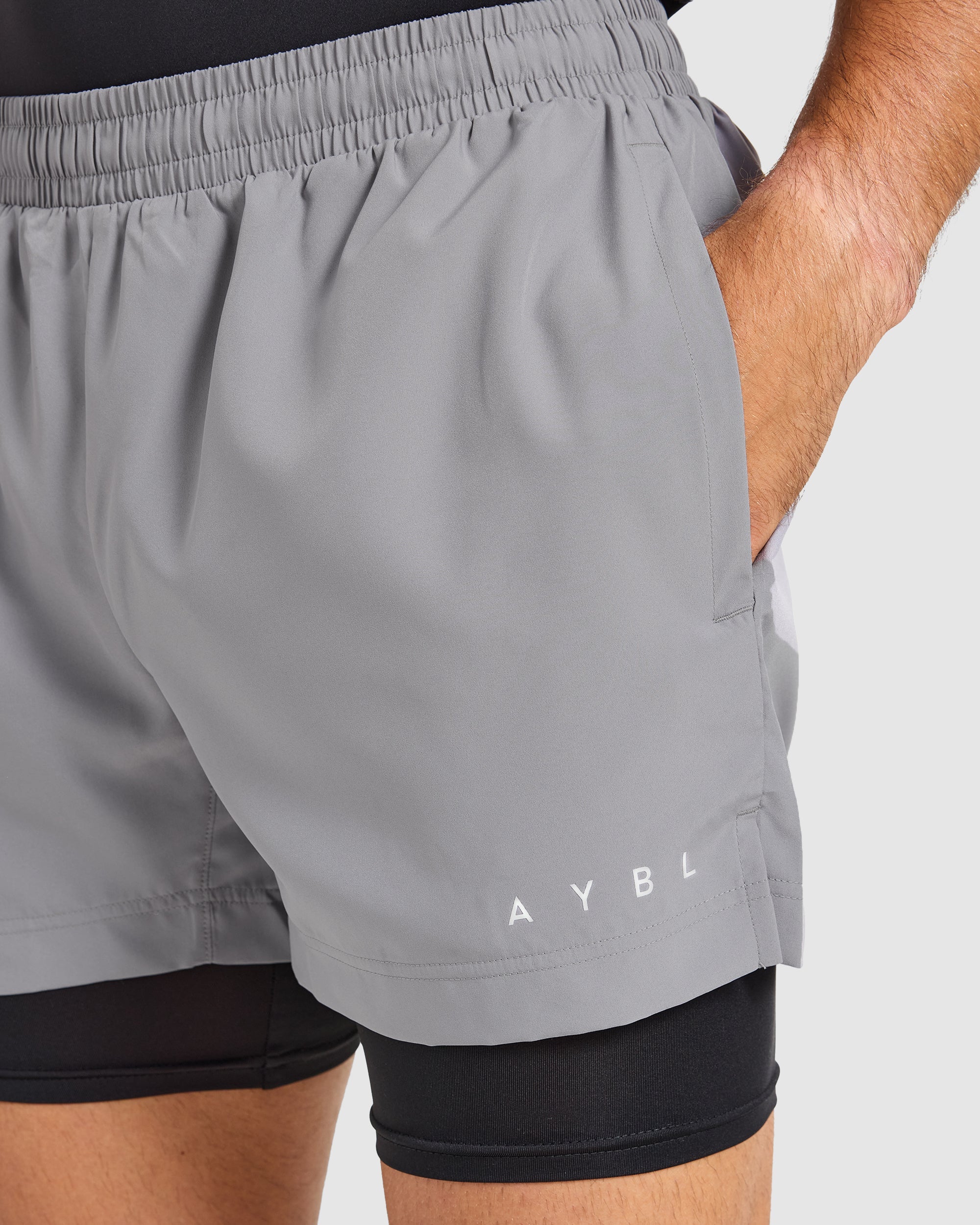 Core 2 in 1 Shorts - Gris/Noir