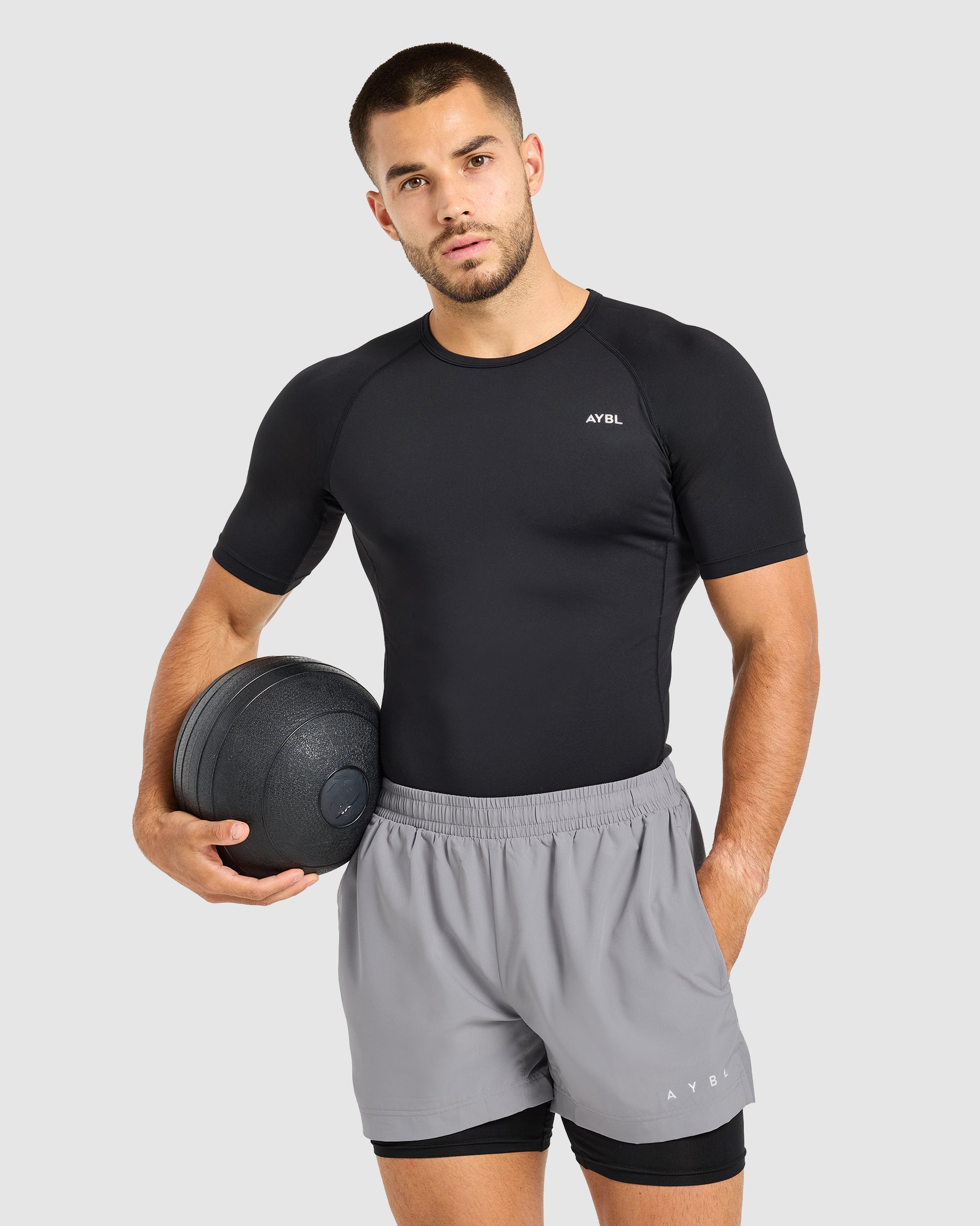 Core 2 in 1 Shorts - Gris/Noir