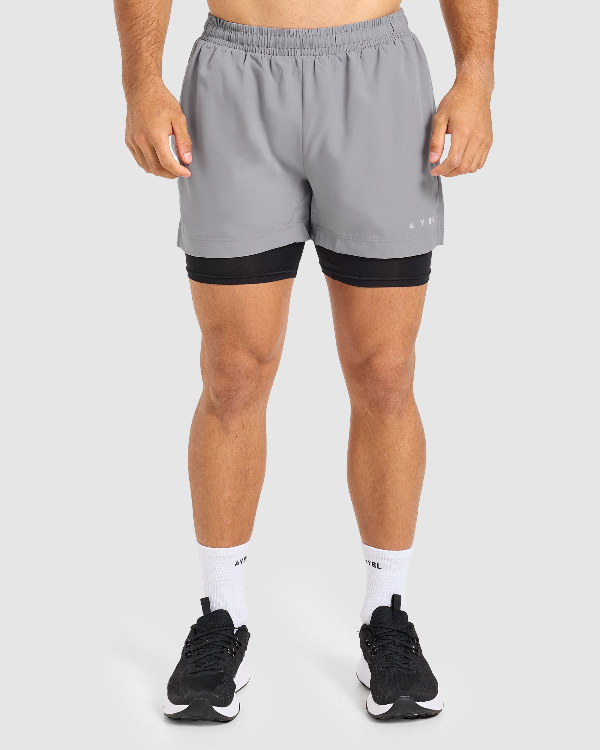 Core 2 in 1 Shorts - Gris/Noir