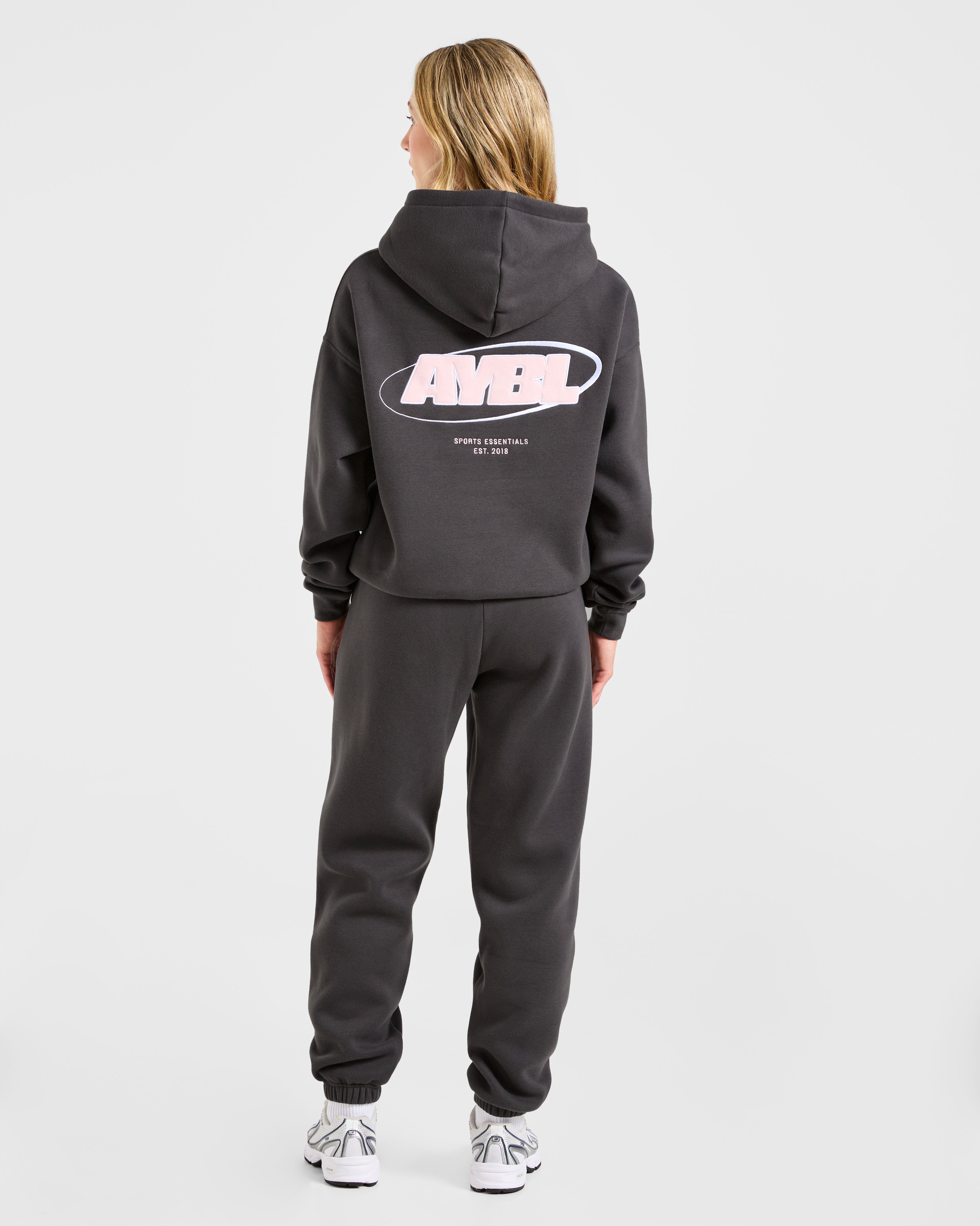 Sports Essentials Oversized Joggers - Charcoal/Rose