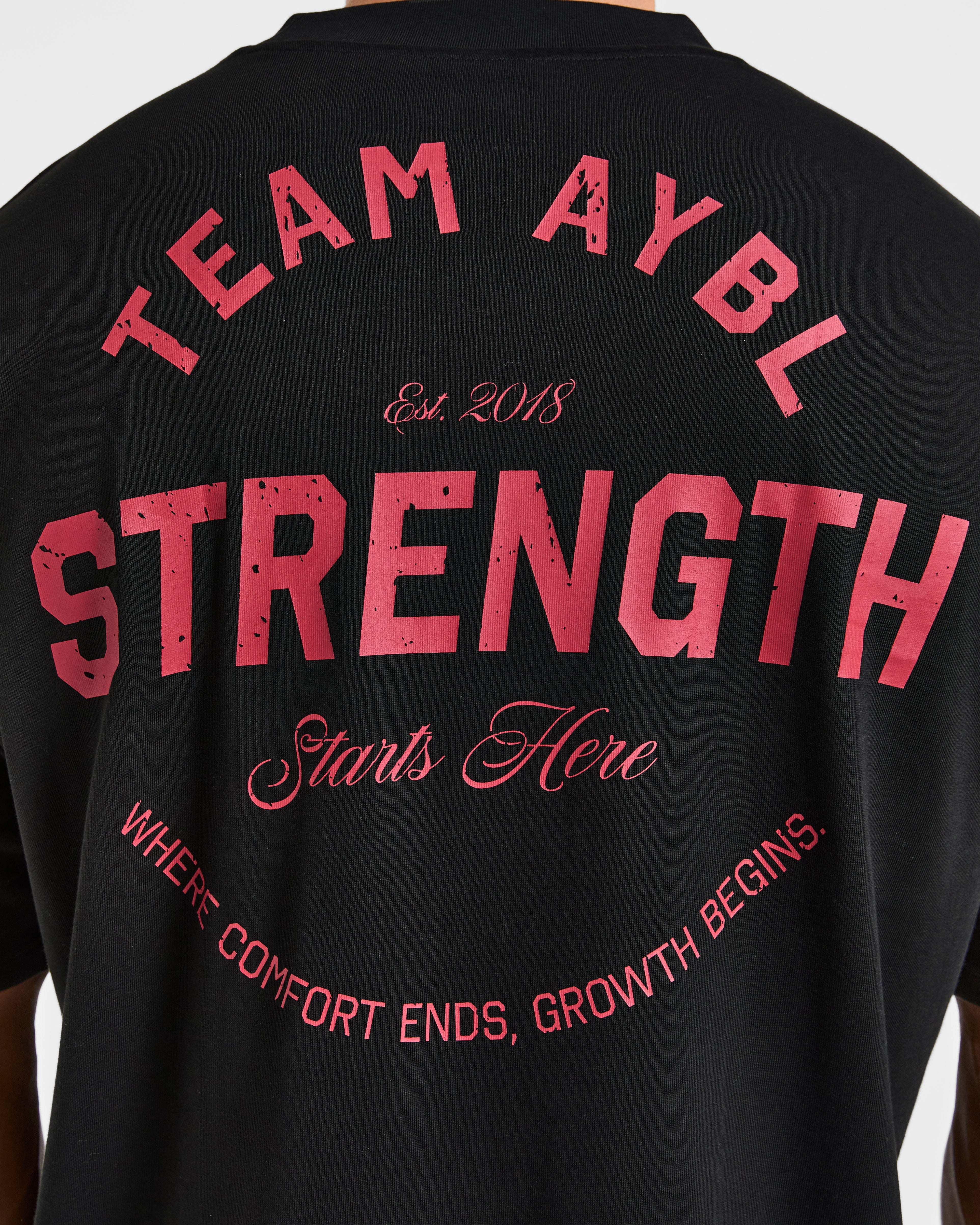 Cam Kissel x Strength Starts Here Oversized T Shirt  - Noir/Rouge