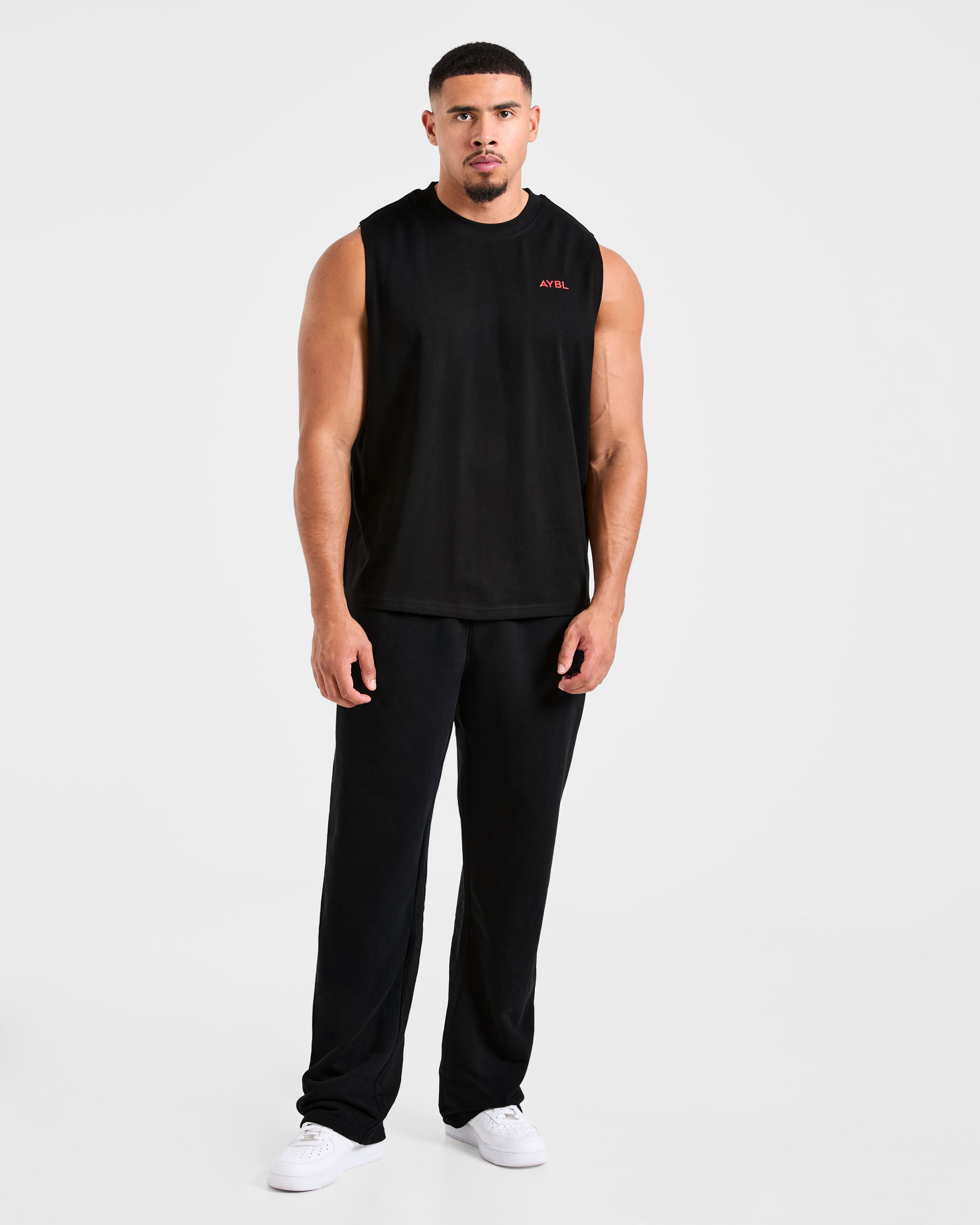 Essential Oversized Graphic Tank - Noir/Rouge