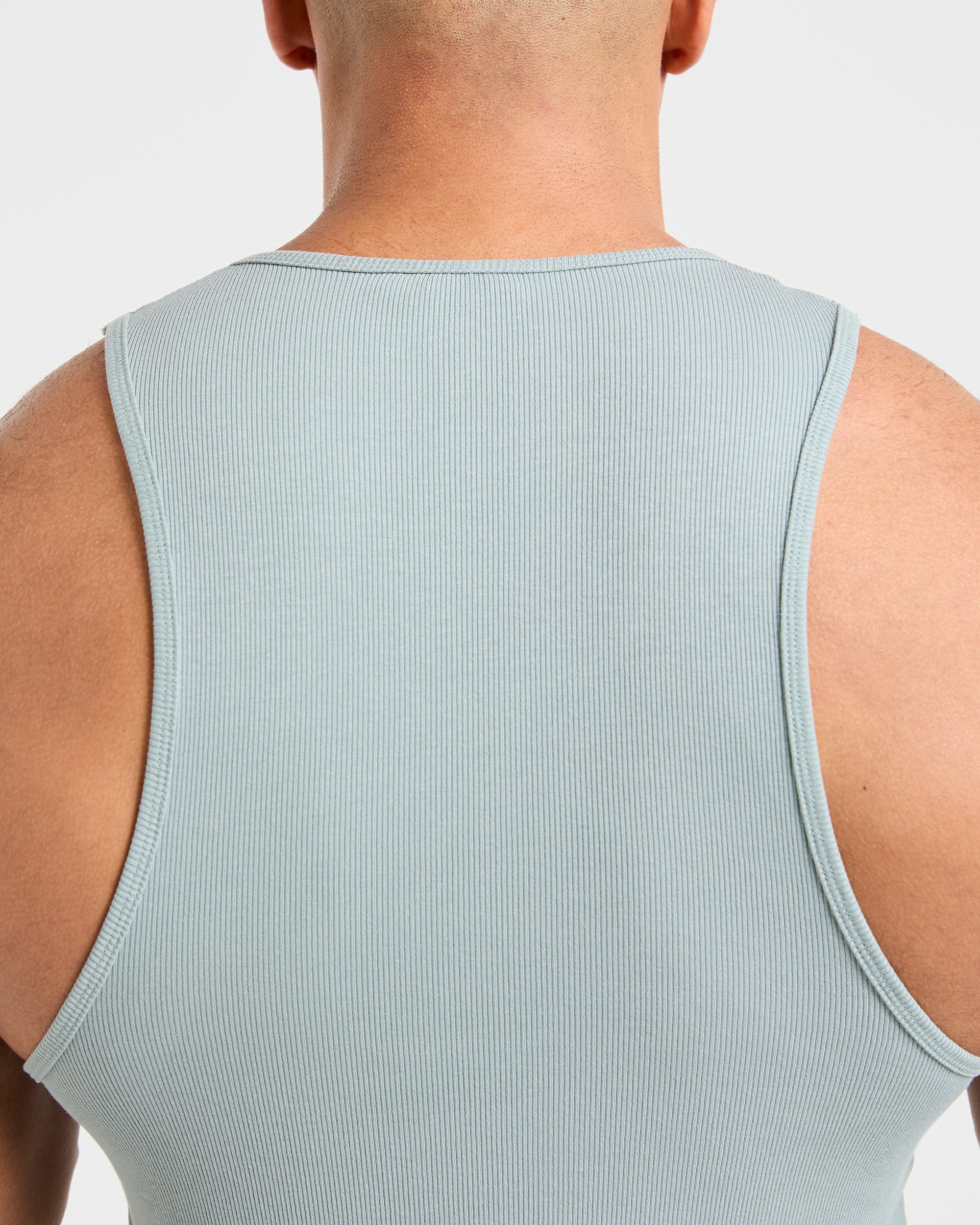 Muscle Ribbed Tank - Stone Bleu