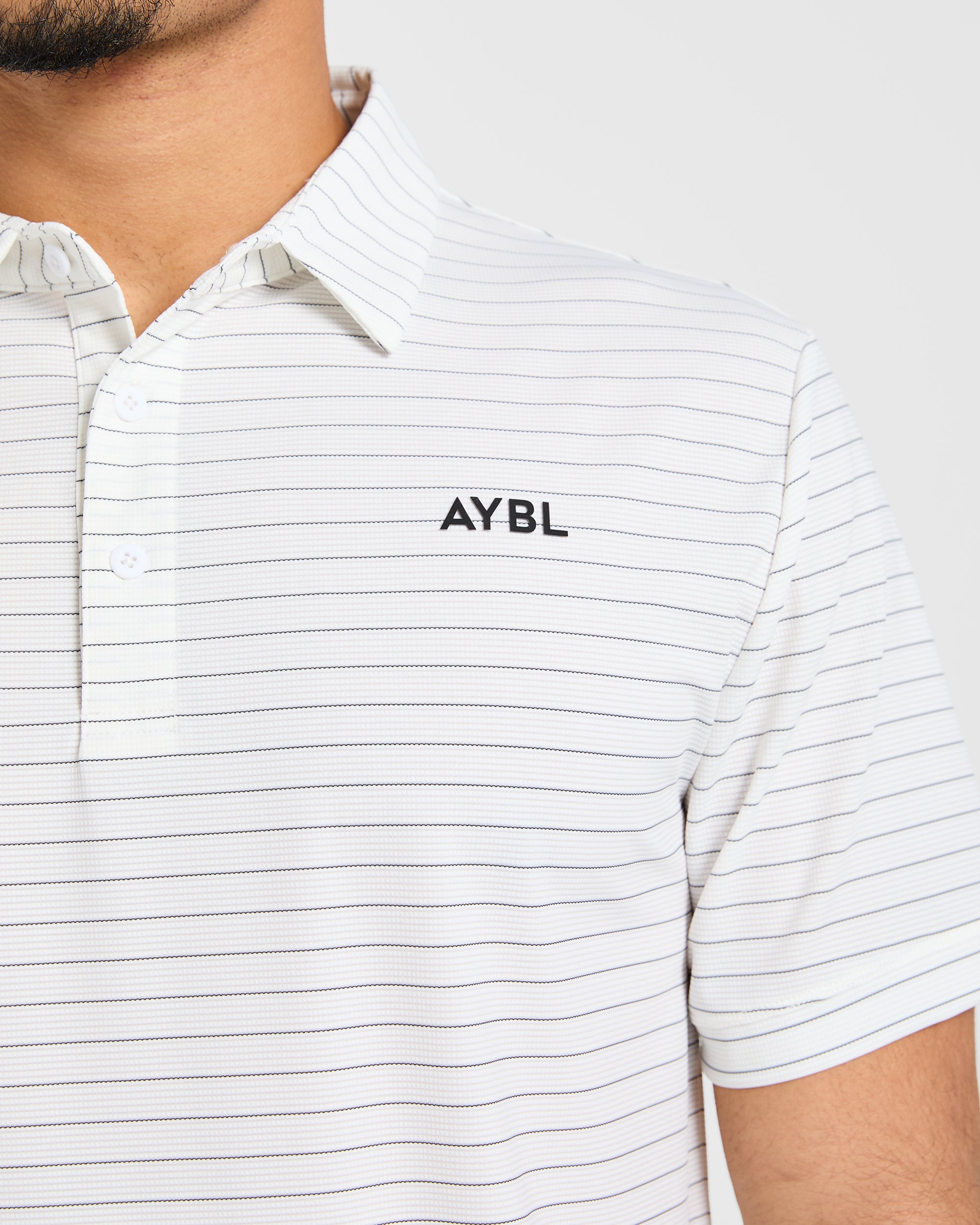 Classic Stripe Polo - Blanc