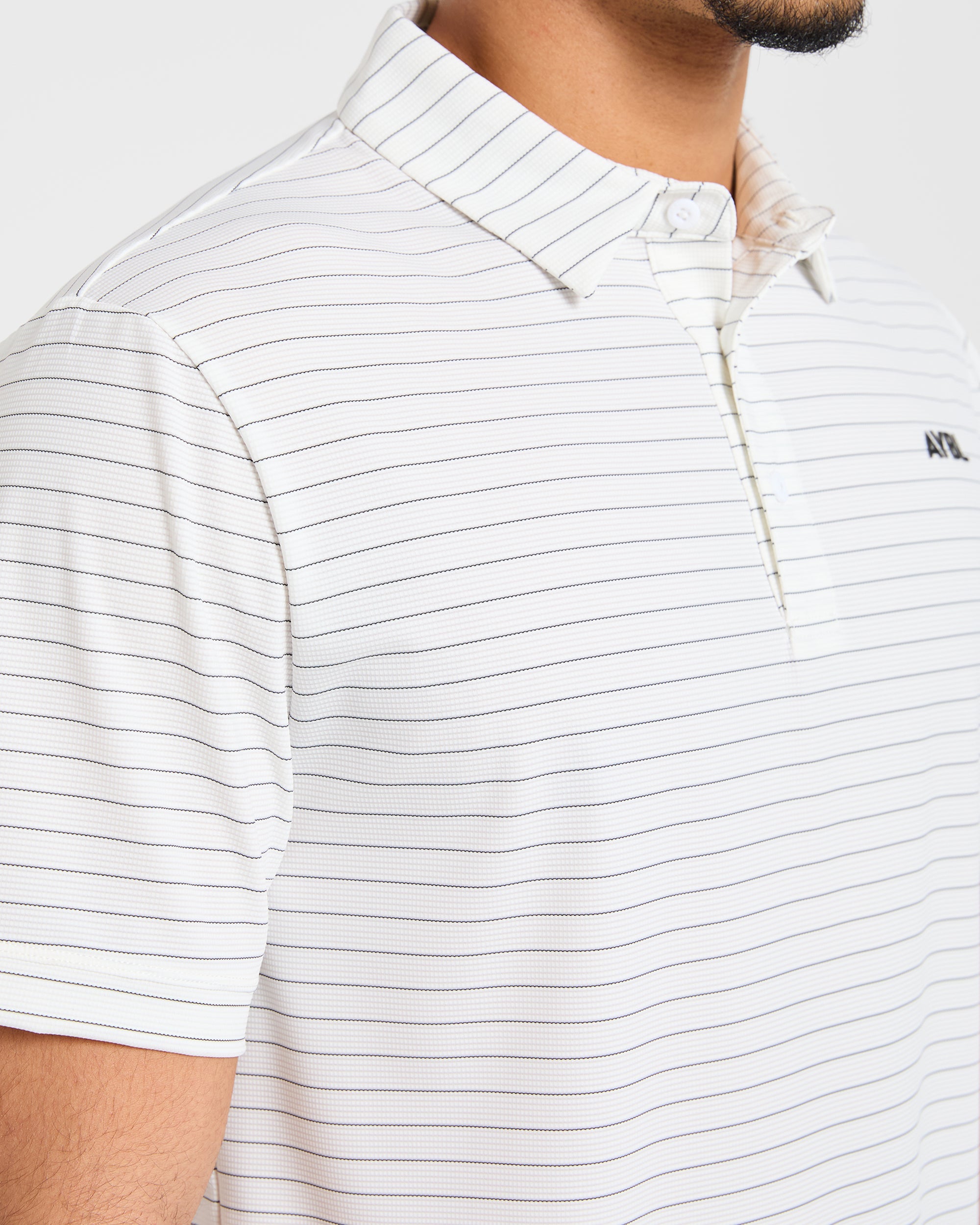 Classic Stripe Polo - Blanc