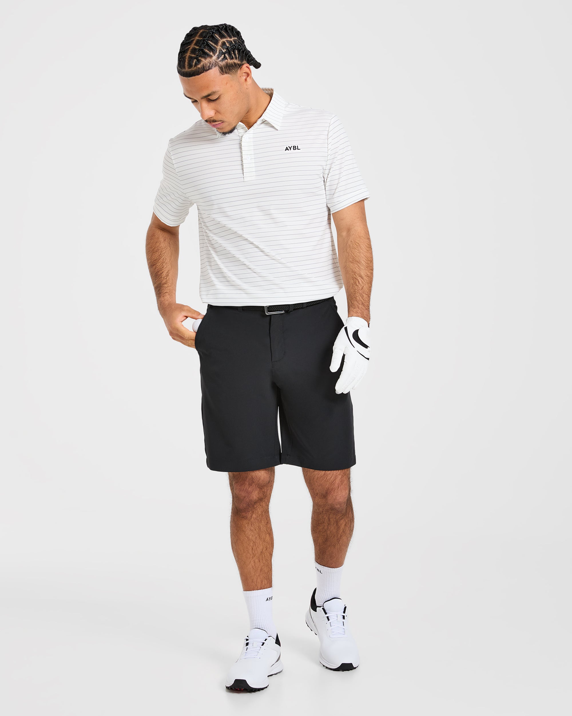 Classic Stripe Polo - Blanc