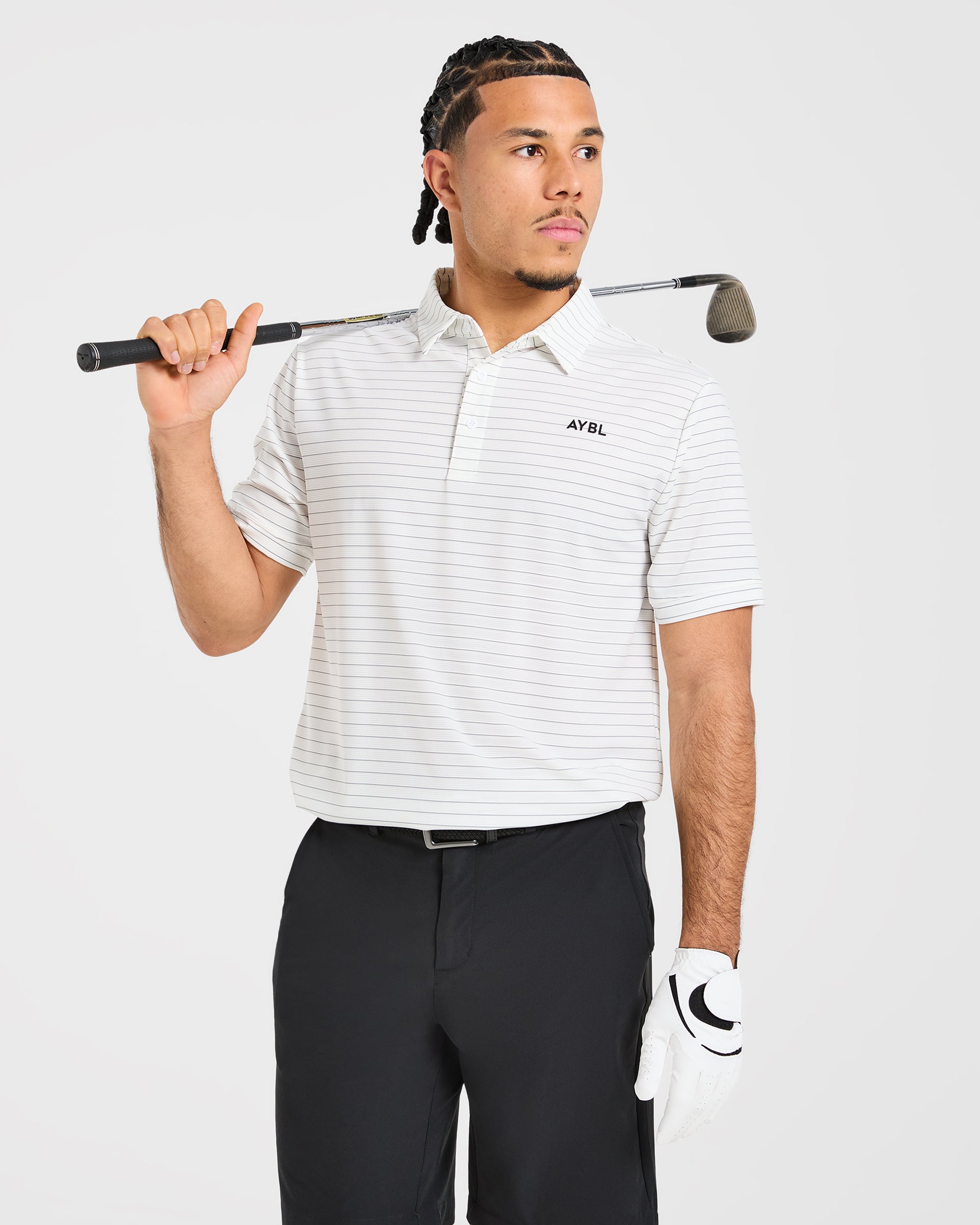 Classic Stripe Polo - Blanc