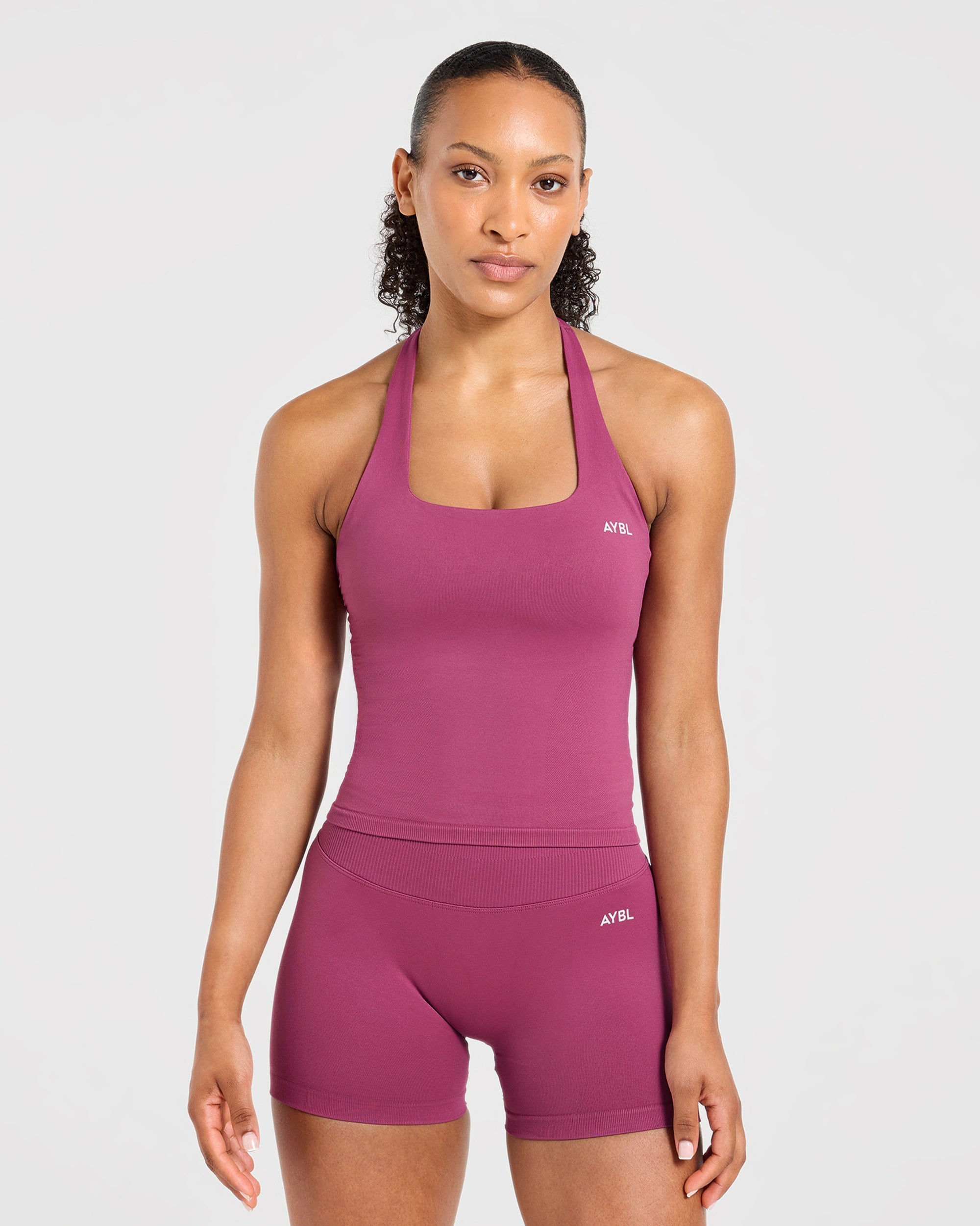 Enhance Seamless Halterneck Top - Dusky Rose