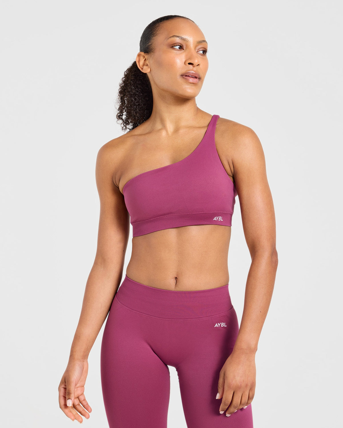 Enhance Seamless One Shoulder Sports Bra - Dusky Rose