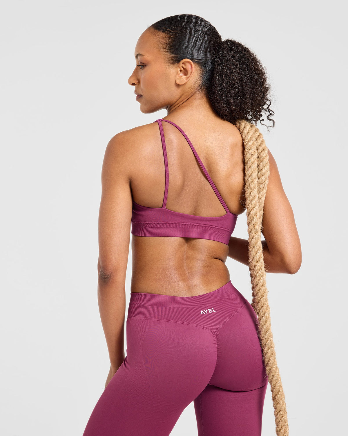 Enhance Seamless One Shoulder Sports Bra - Dusky Rose