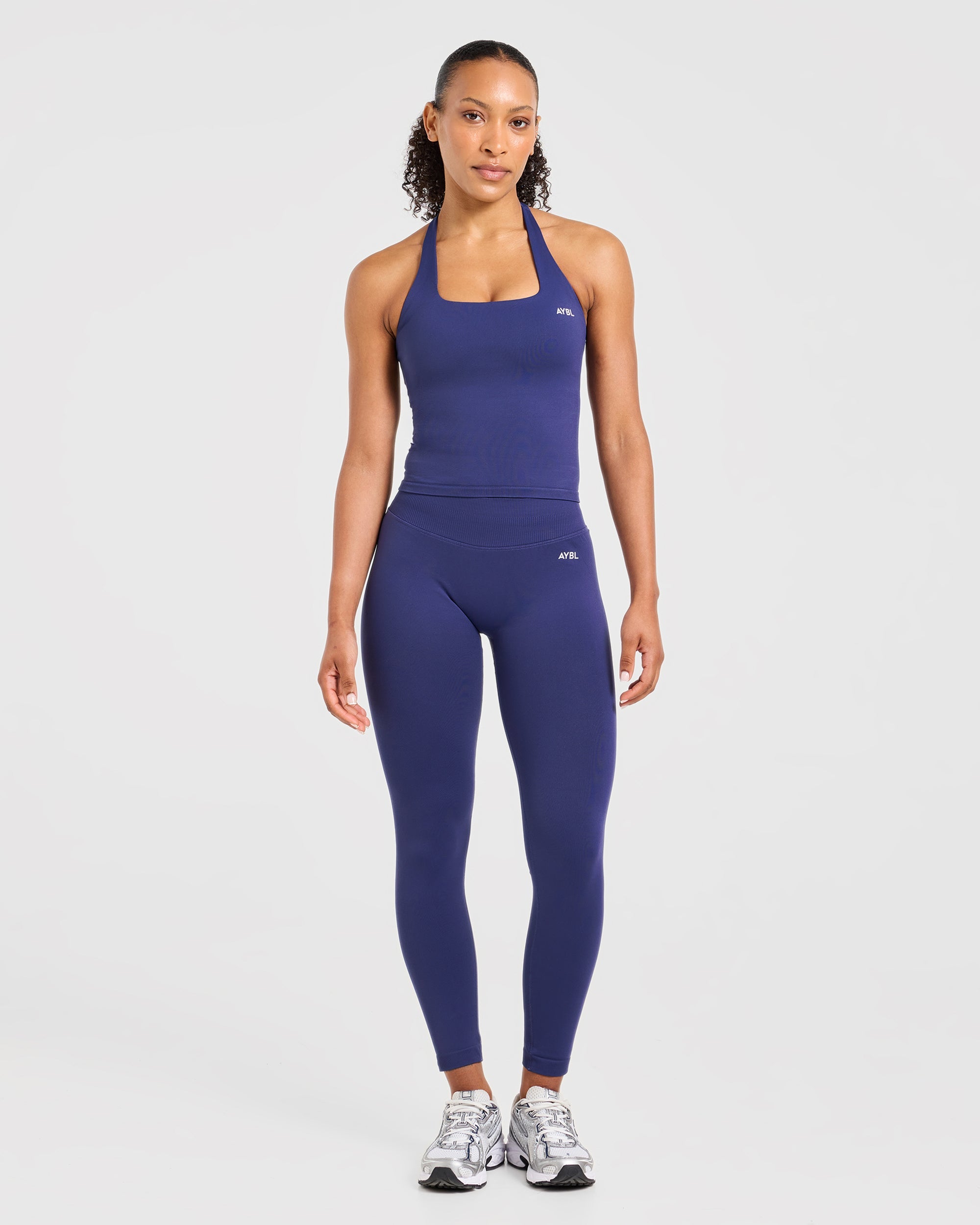 Enhance Seamless Halterneck Top - Storm Blue