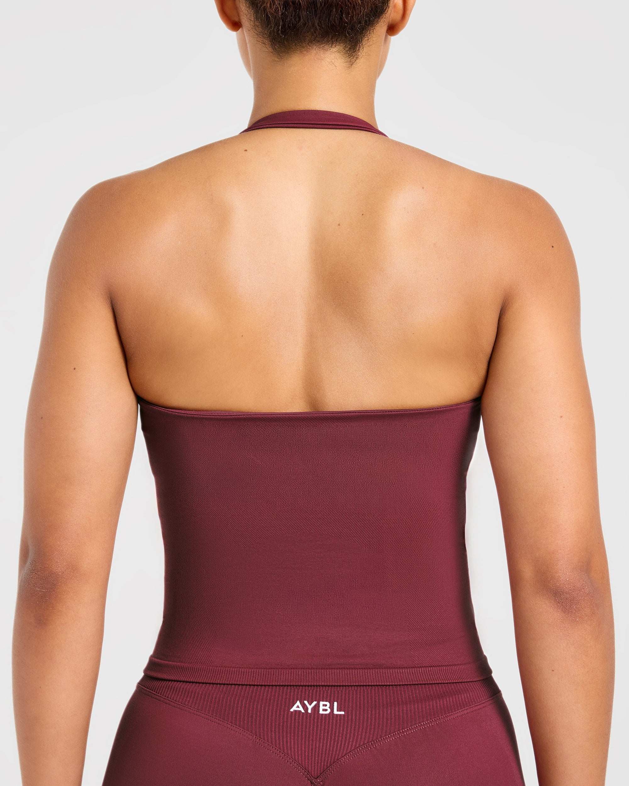 Enhance Seamless Halterneck Top - Mahogany Red