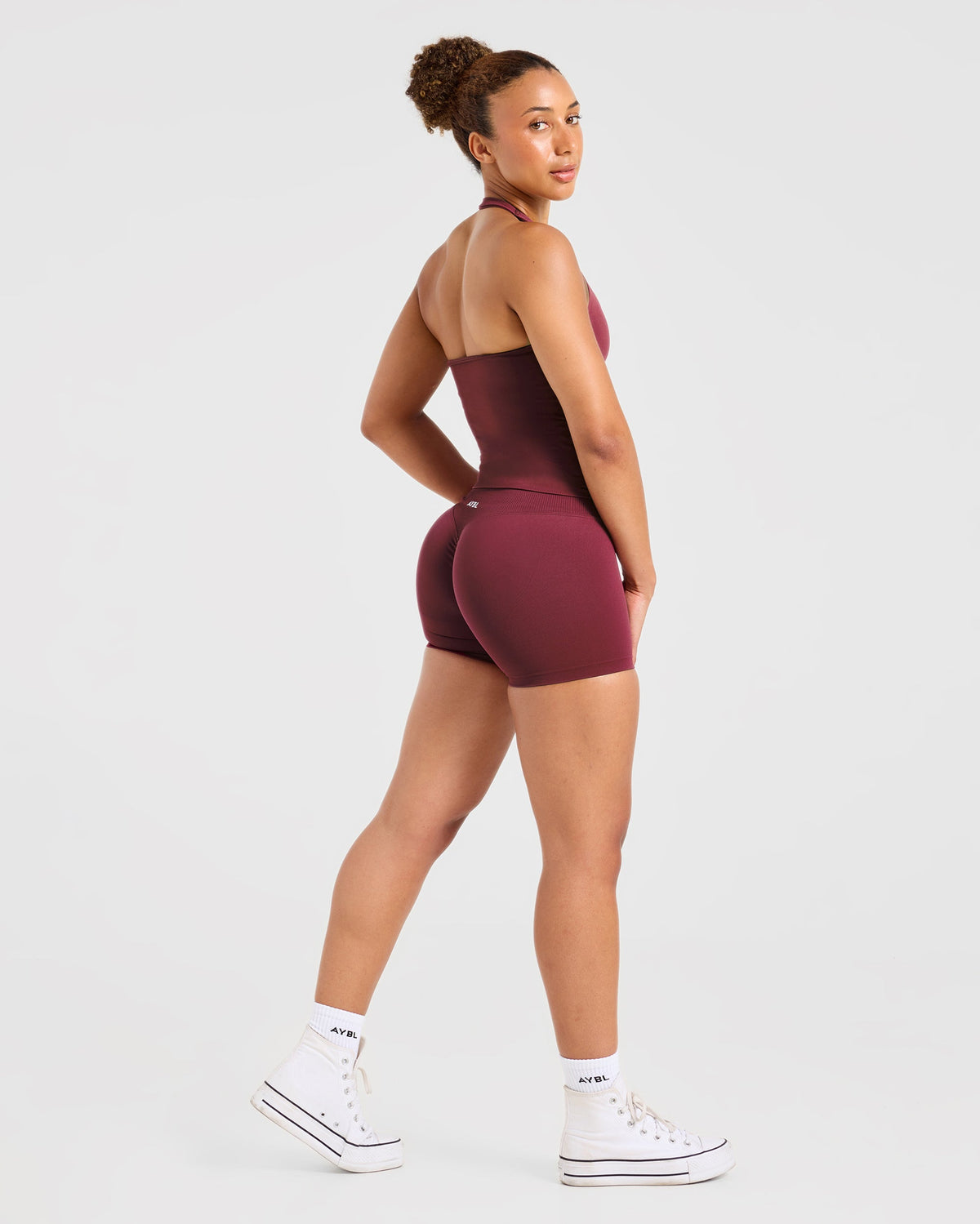 Enhance Seamless Halterneck Top - Mahogany Red