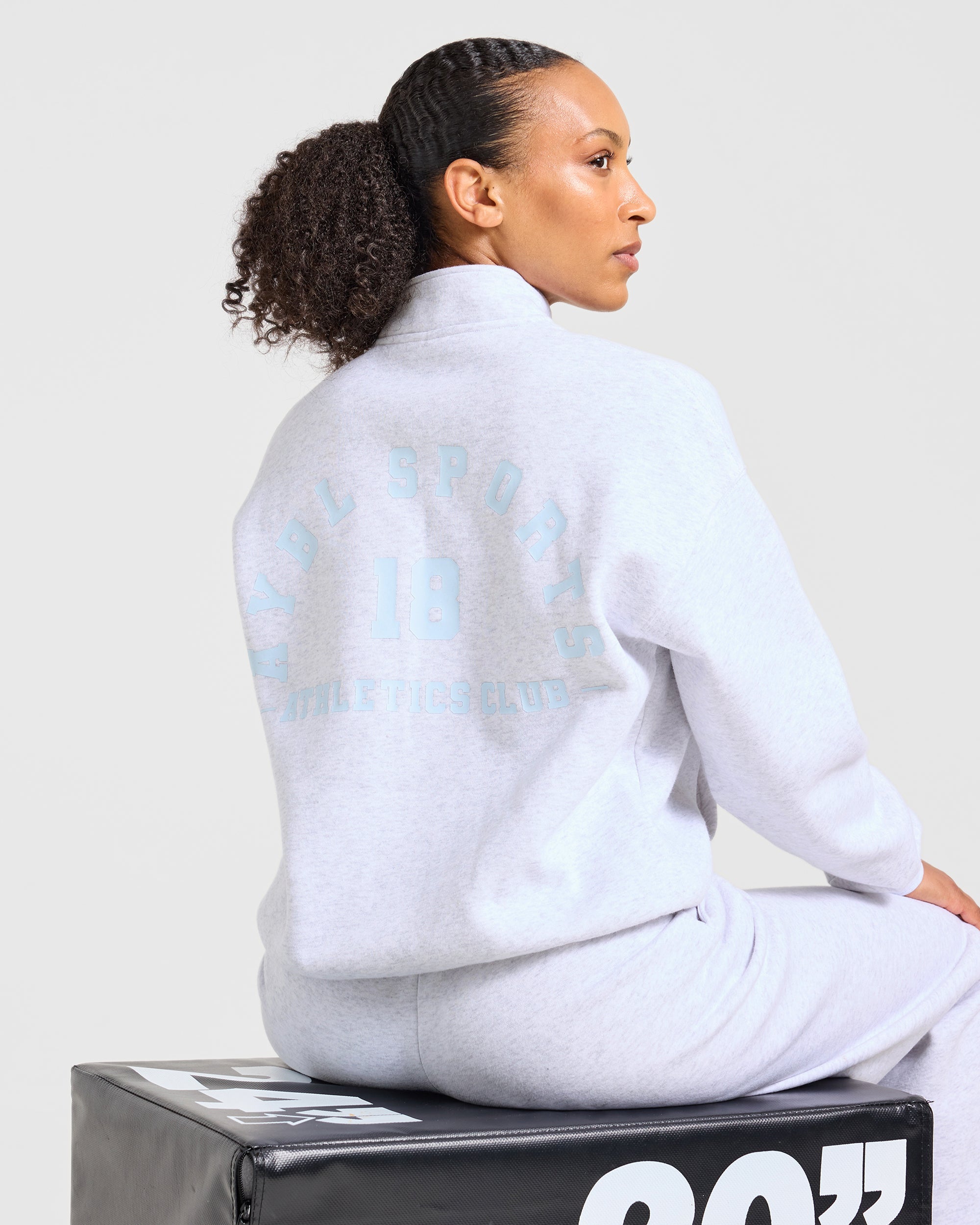 AYBL Sports 18 Oversized 1/4 Zip Pullover - Heather Gris