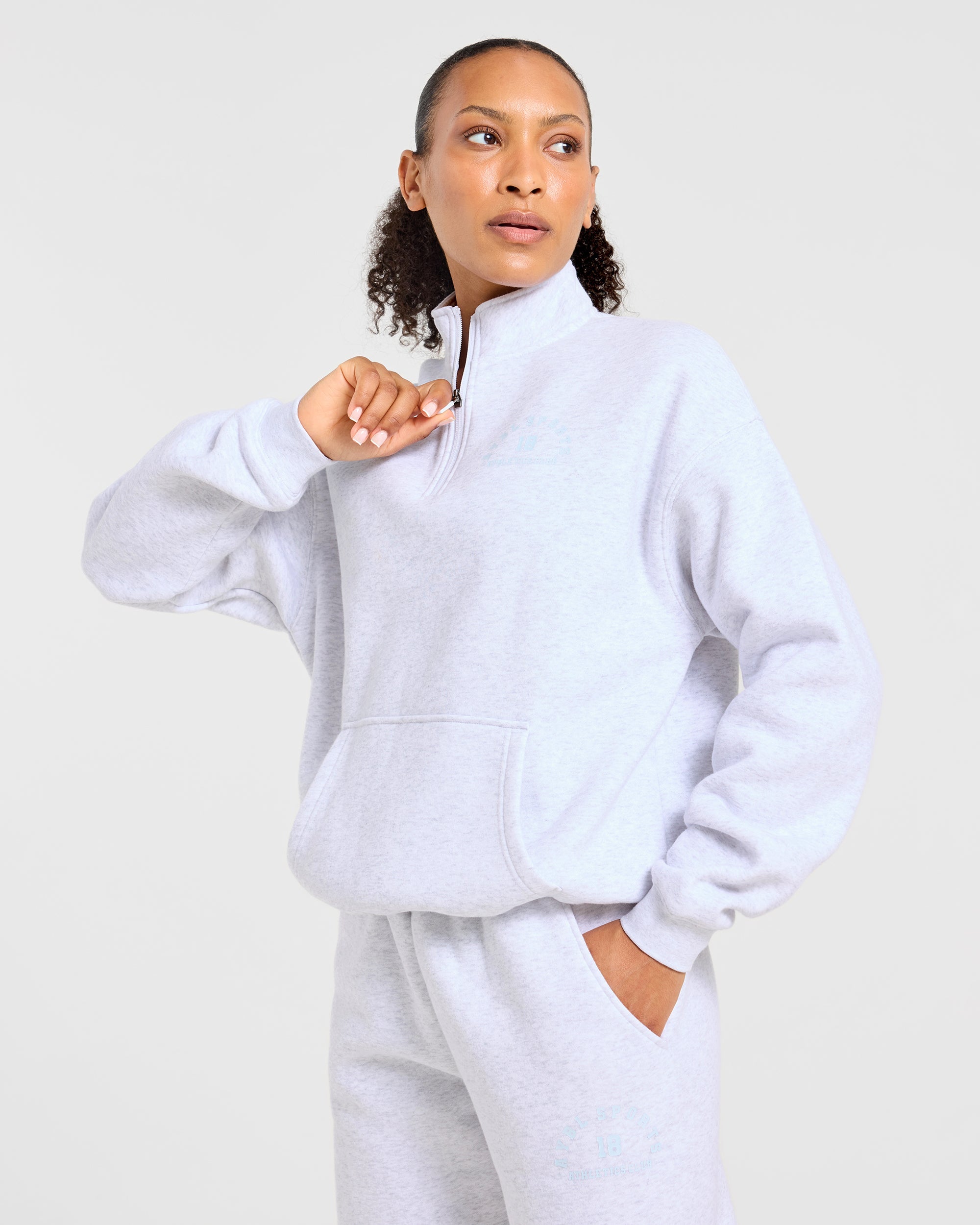 AYBL Sports 18 Oversized 1/4 Zip Pullover - Heather Gris