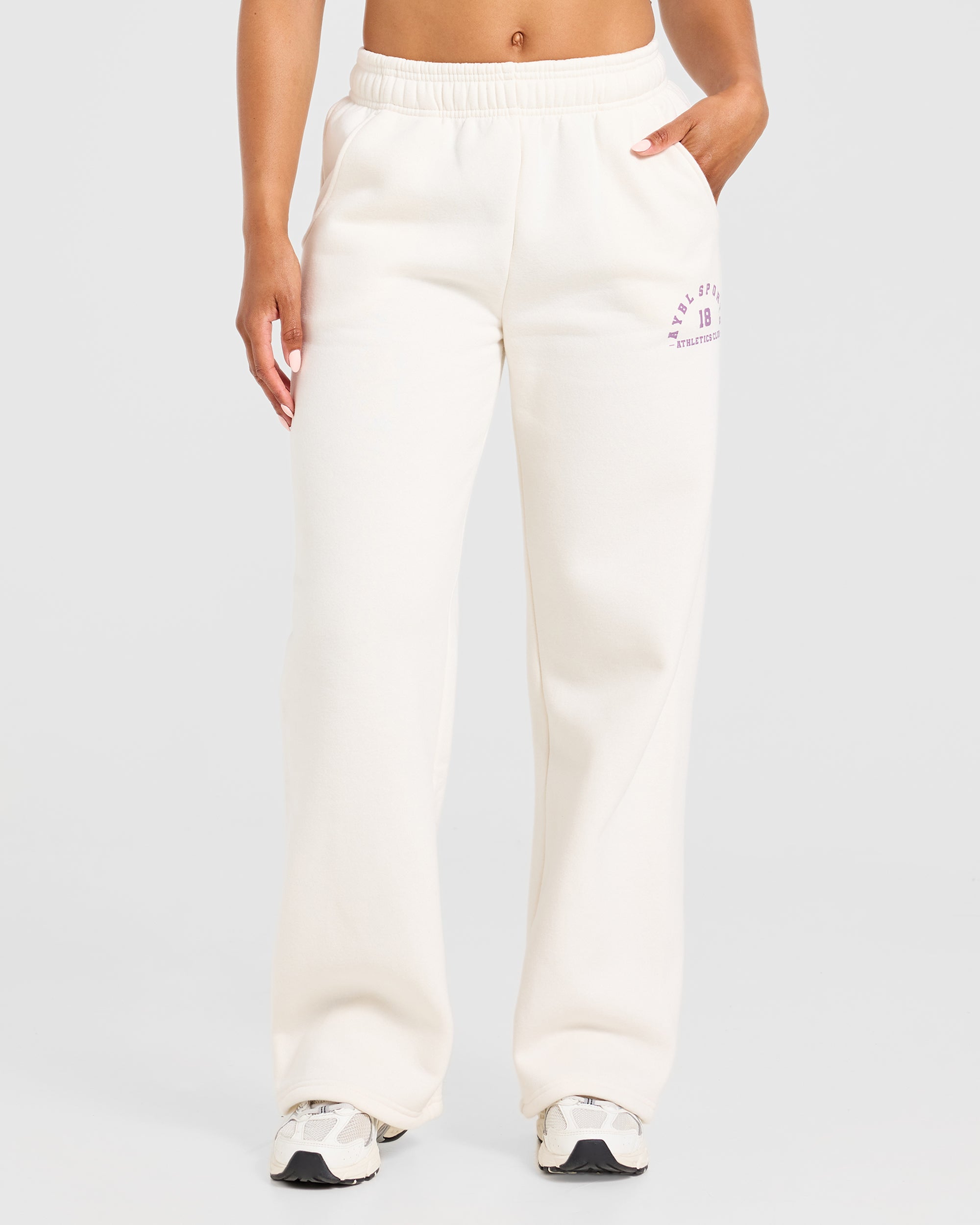 AYBL Sports 18 Oversized Straight Leg Joggers - Off Blanc