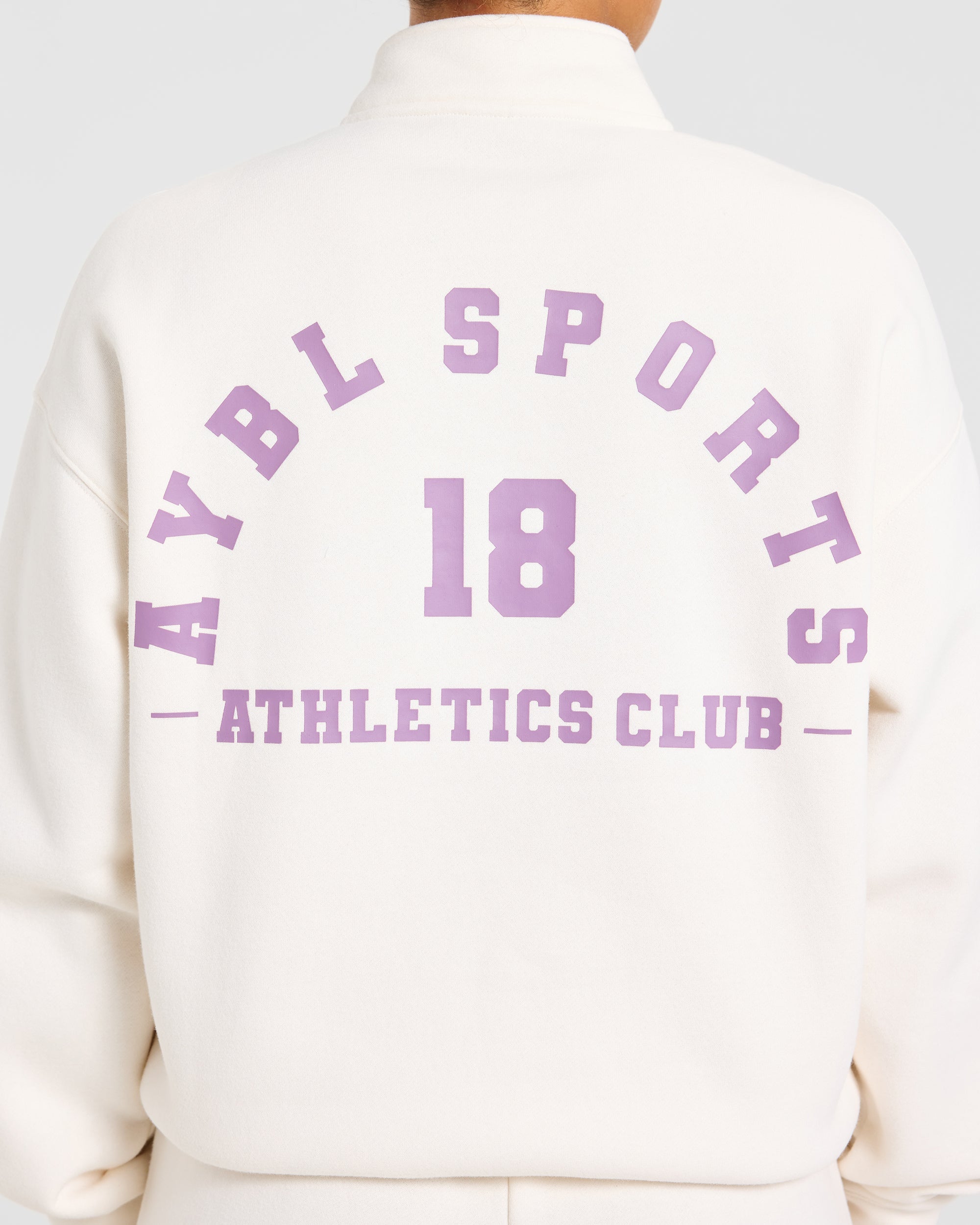 AYBL Sports 18 Oversized 1/4 Zip Pullover - Off Blanc