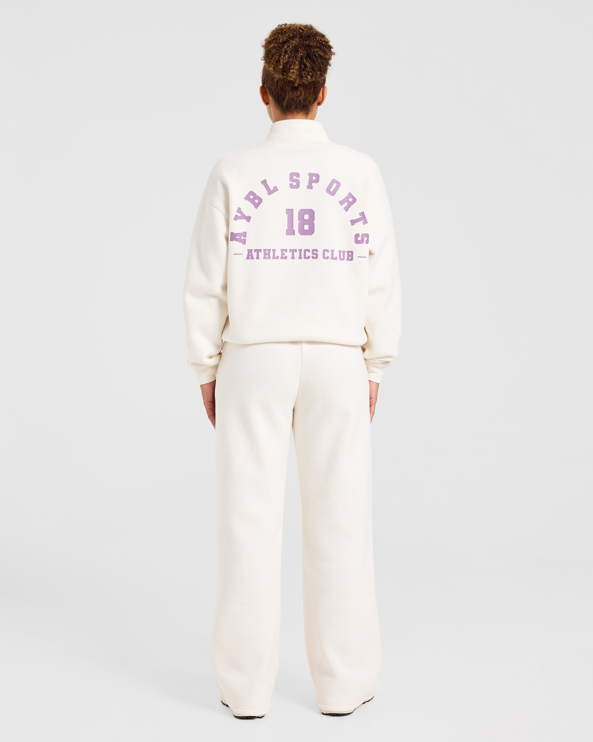 AYBL Sports 18 Oversized 1/4 Zip Pullover - Off Blanc