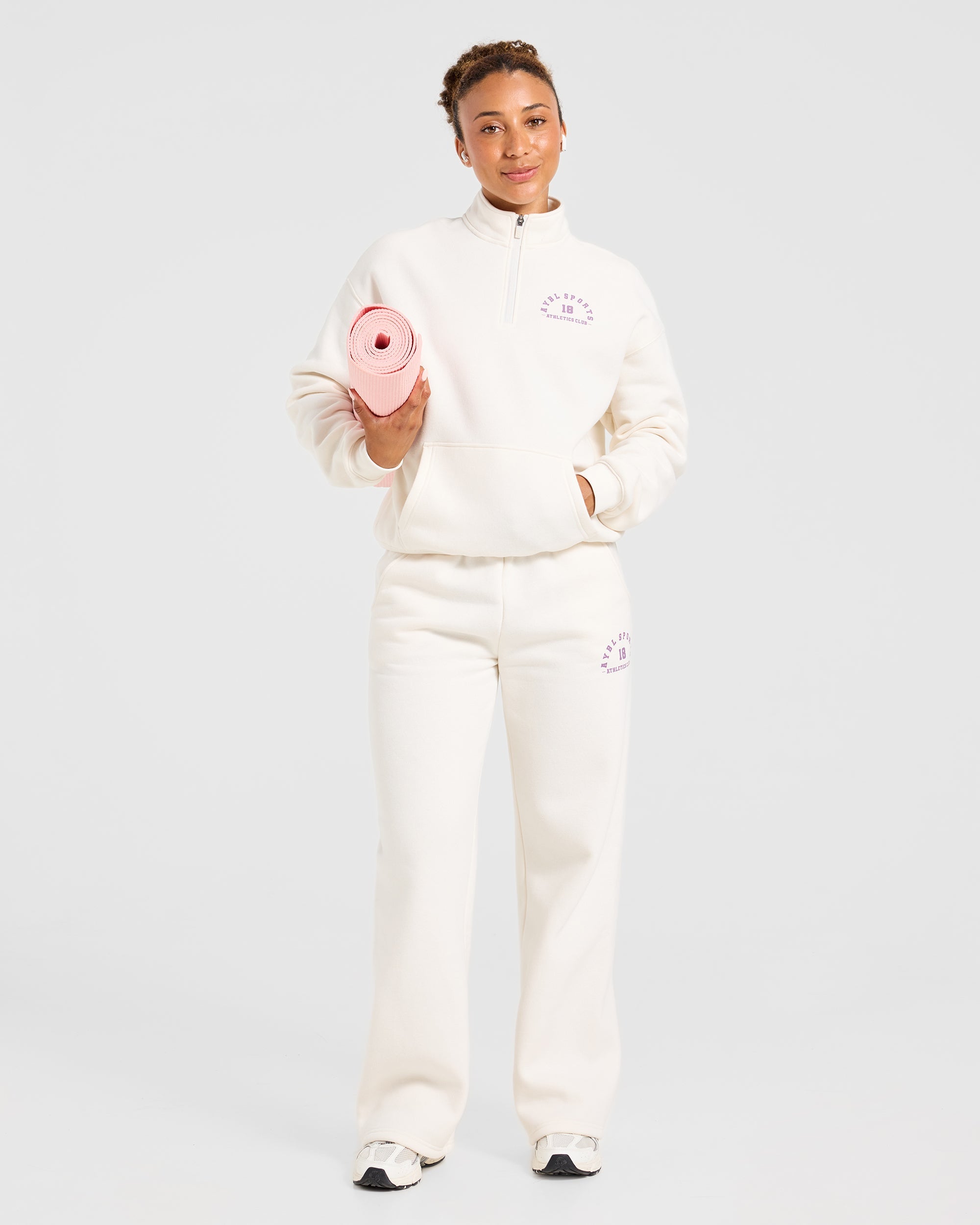 AYBL Sports 18 Oversized 1/4 Zip Pullover - Off Blanc