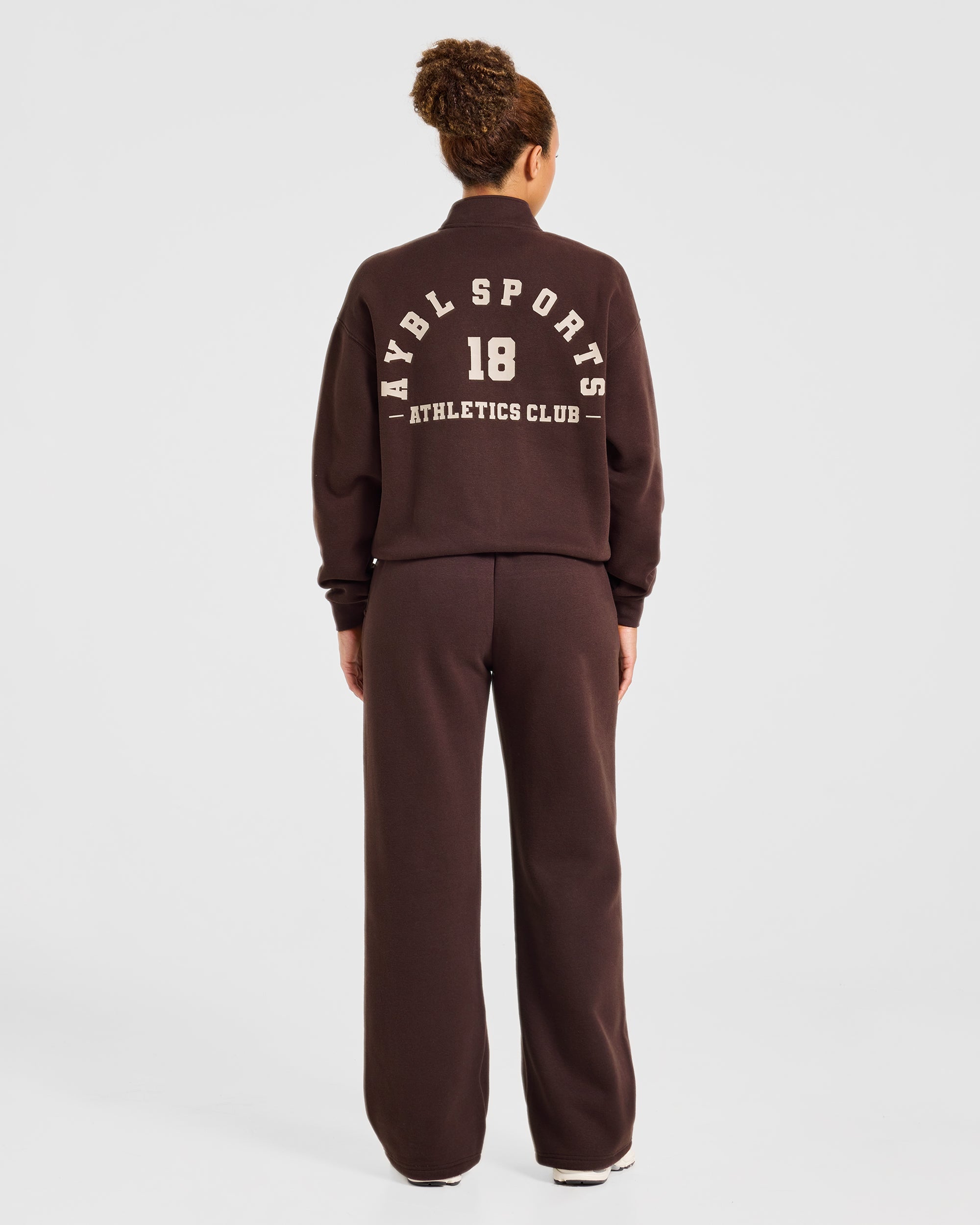 AYBL Sports 18 Oversized Straight Leg Joggers - Cocoa Marron