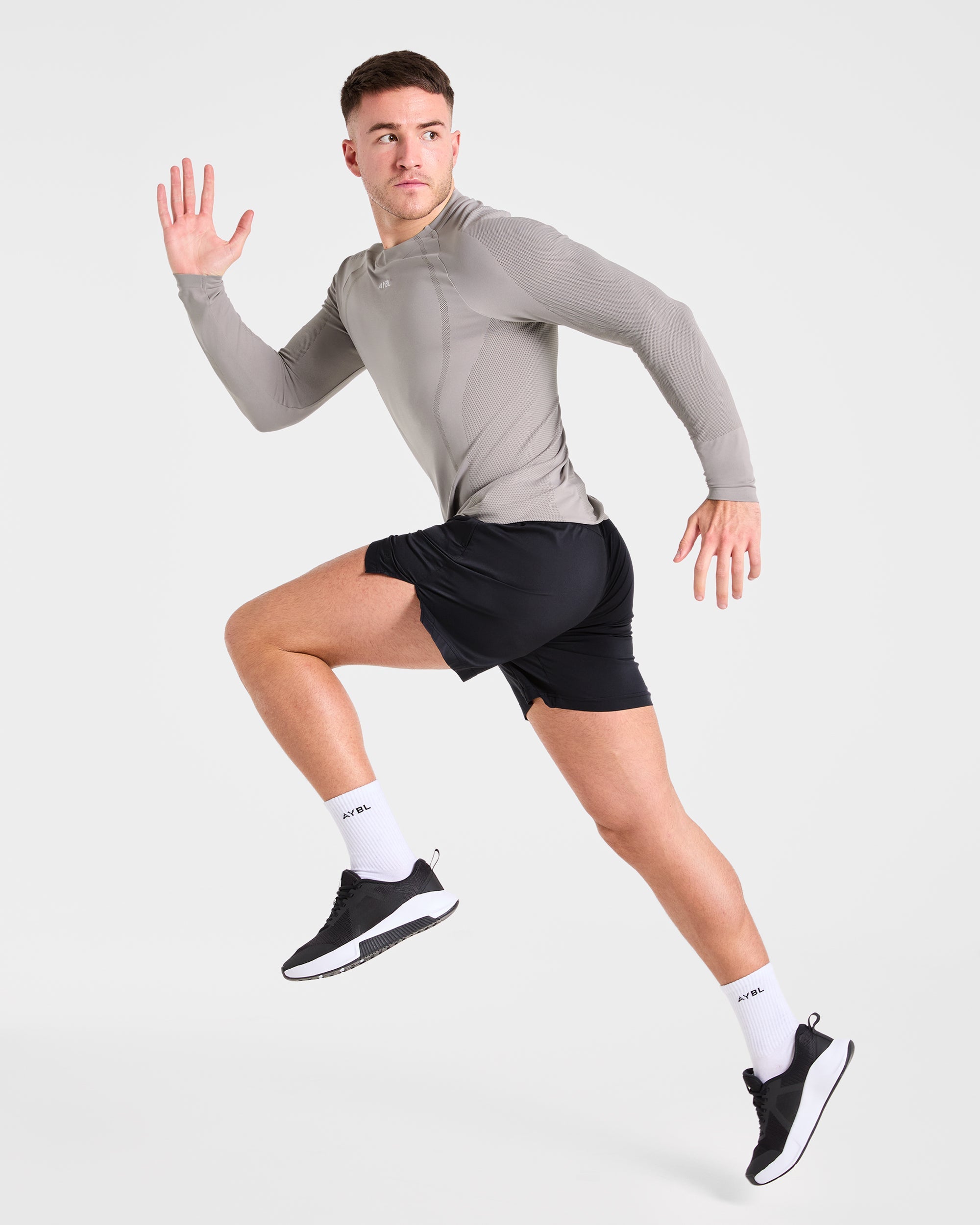 Attain Seamless Long Sleeve T Shirt - Woodland Fog