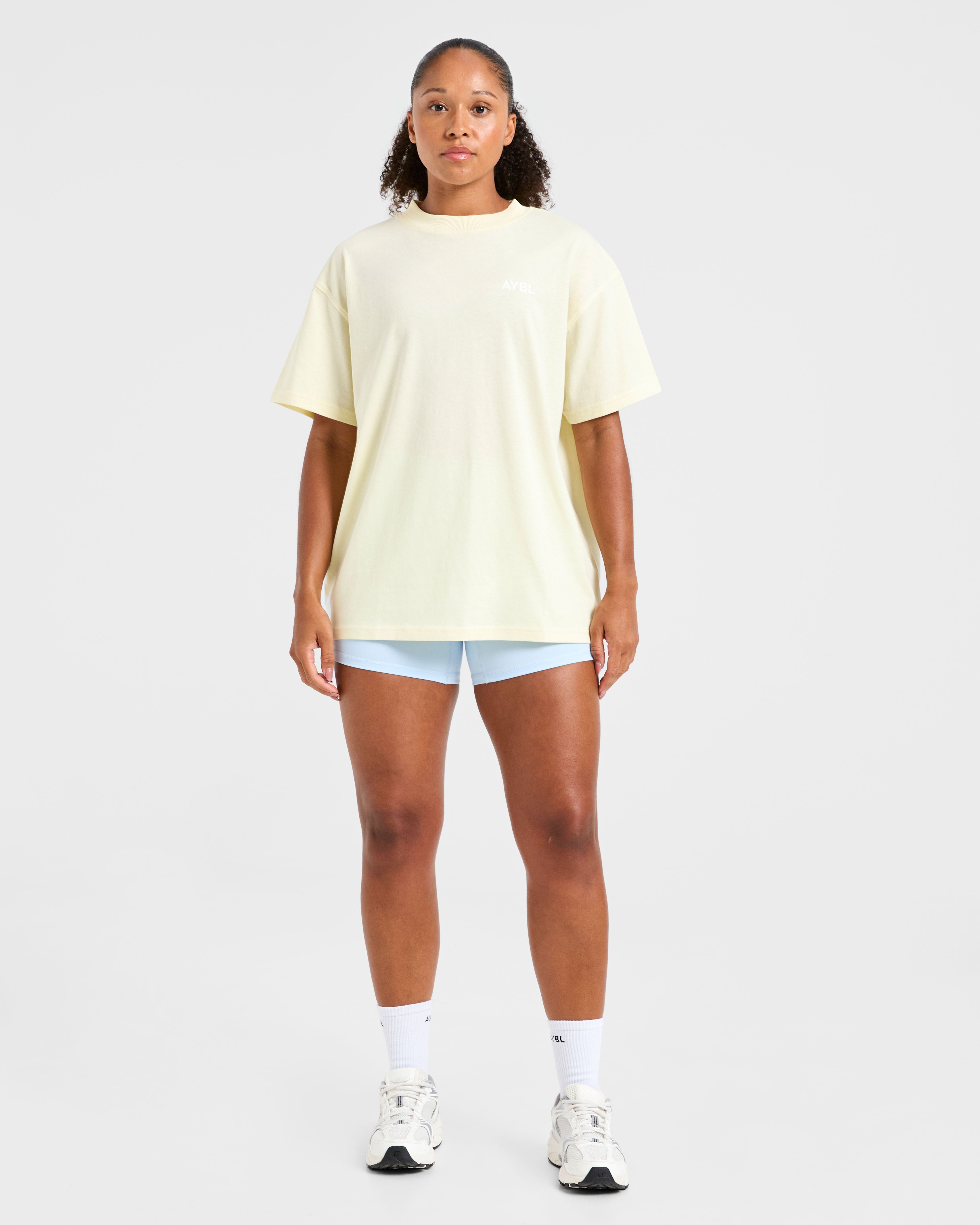 Lift Graphic Oversized T Shirt - Lemon Jaune