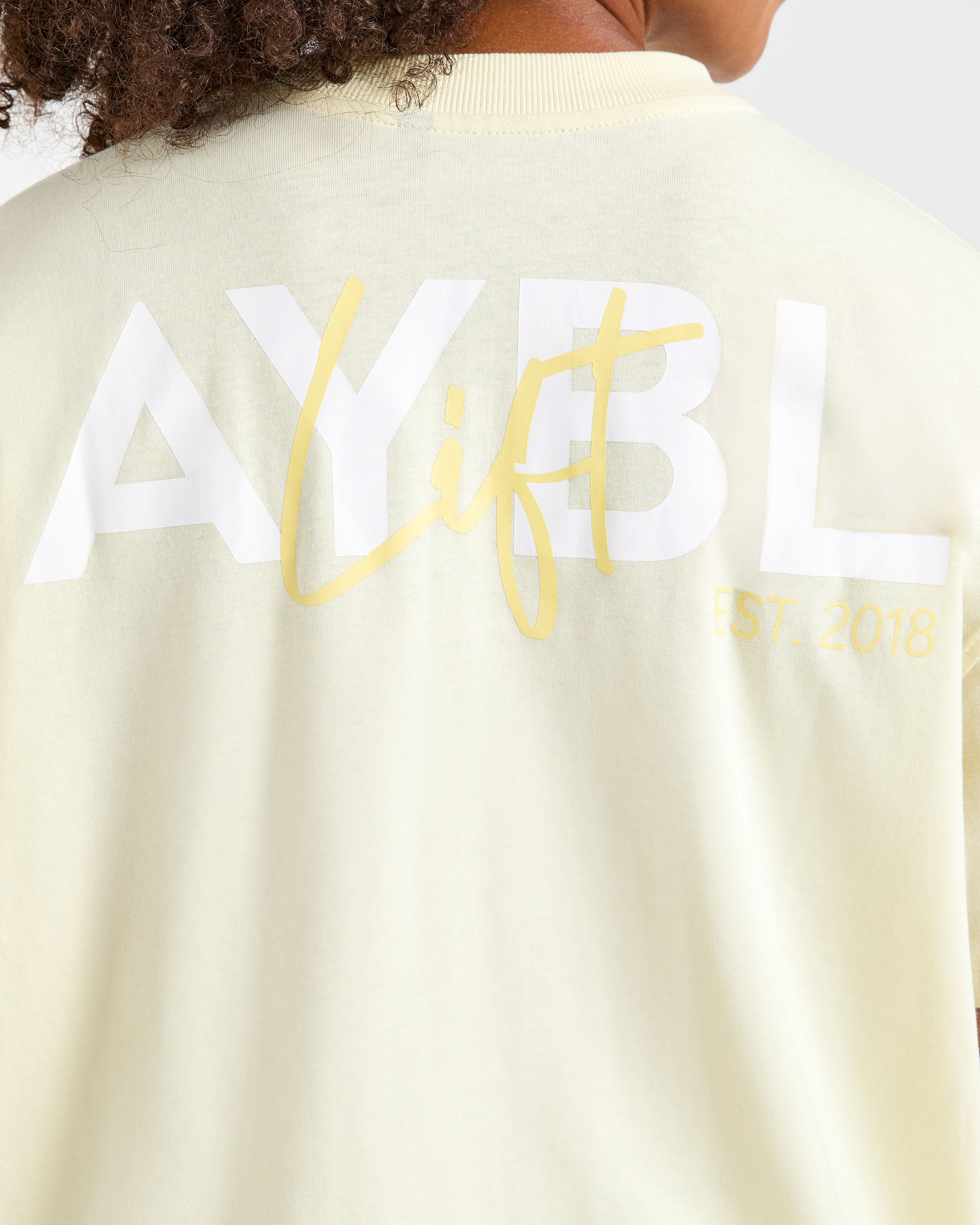Lift Graphic Oversized T Shirt - Lemon Jaune