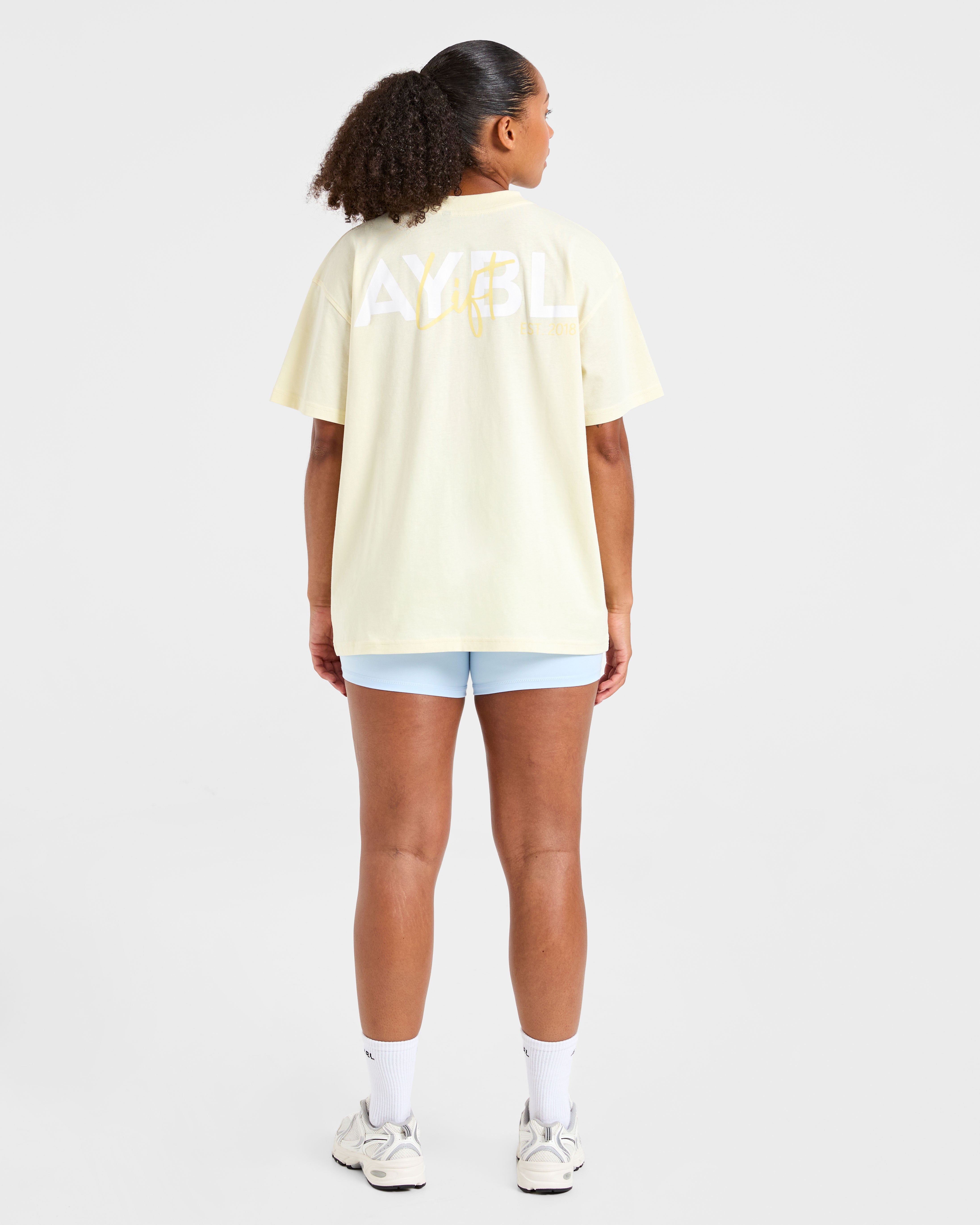 Lift Graphic Oversized T Shirt - Lemon Jaune