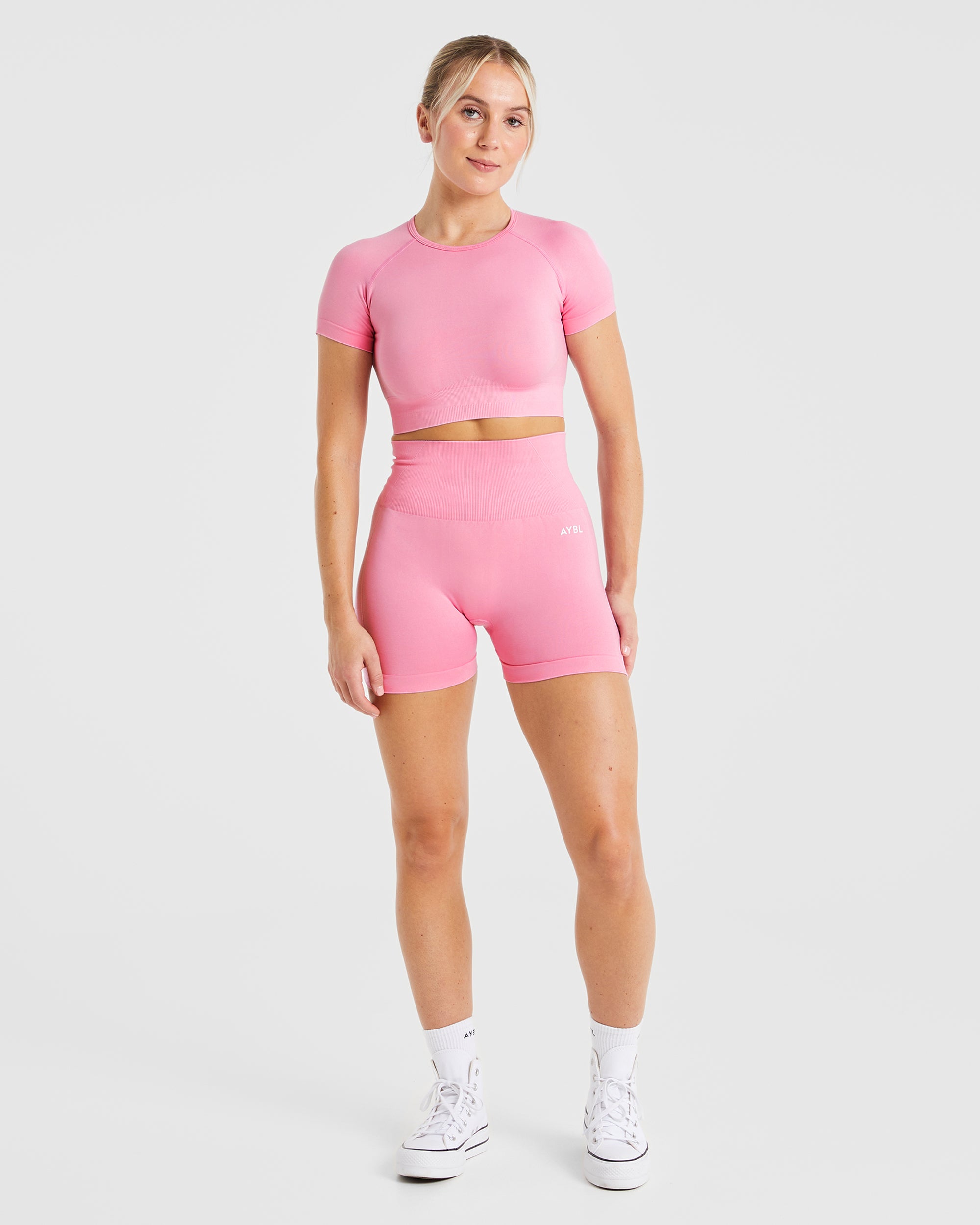 Empower Seamless Crop Top - Baby Rose