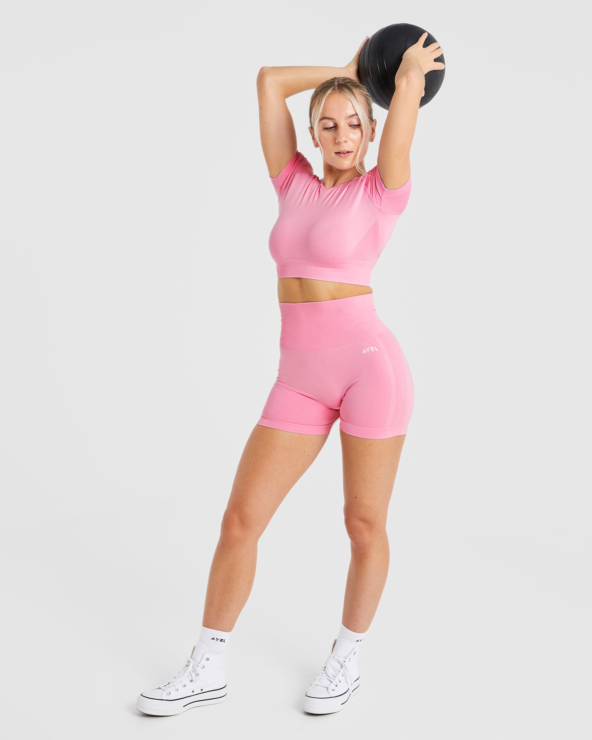 Empower Seamless Crop Top - Baby Rose