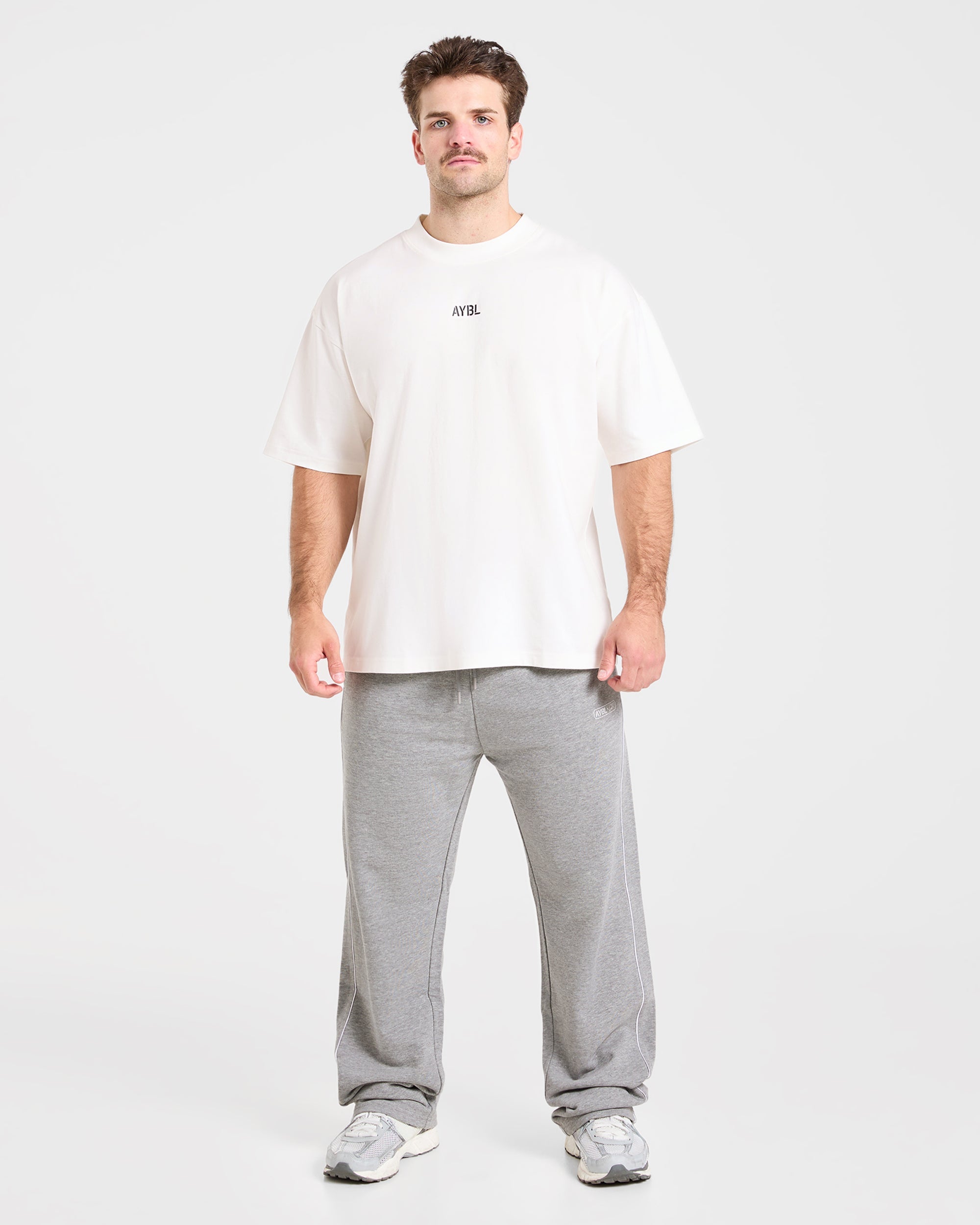 Cam Kissel x Oversized Straight Leg Joggers - Mid Marl Gris