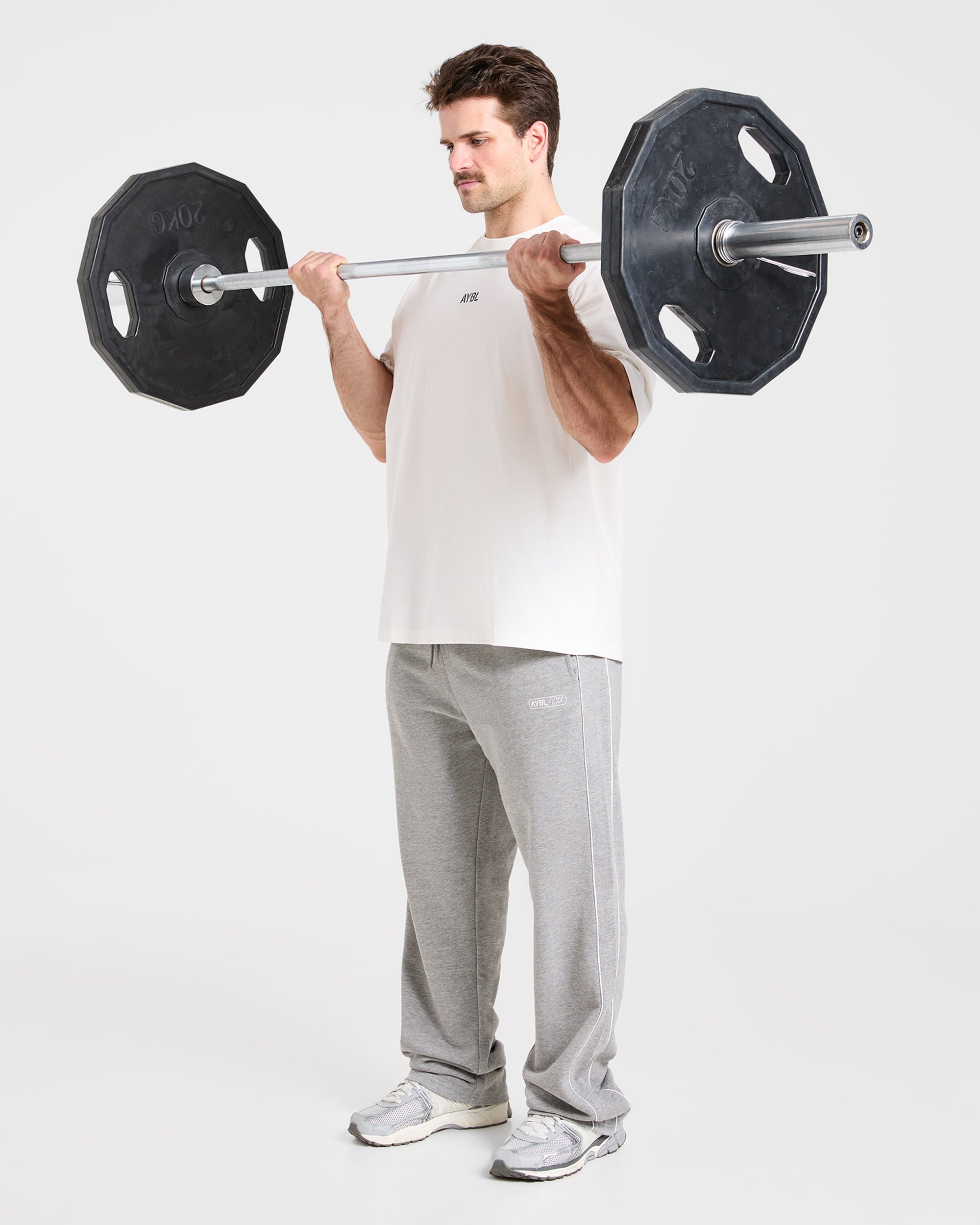Cam Kissel x Oversized Straight Leg Joggers - Mid Marl Gris