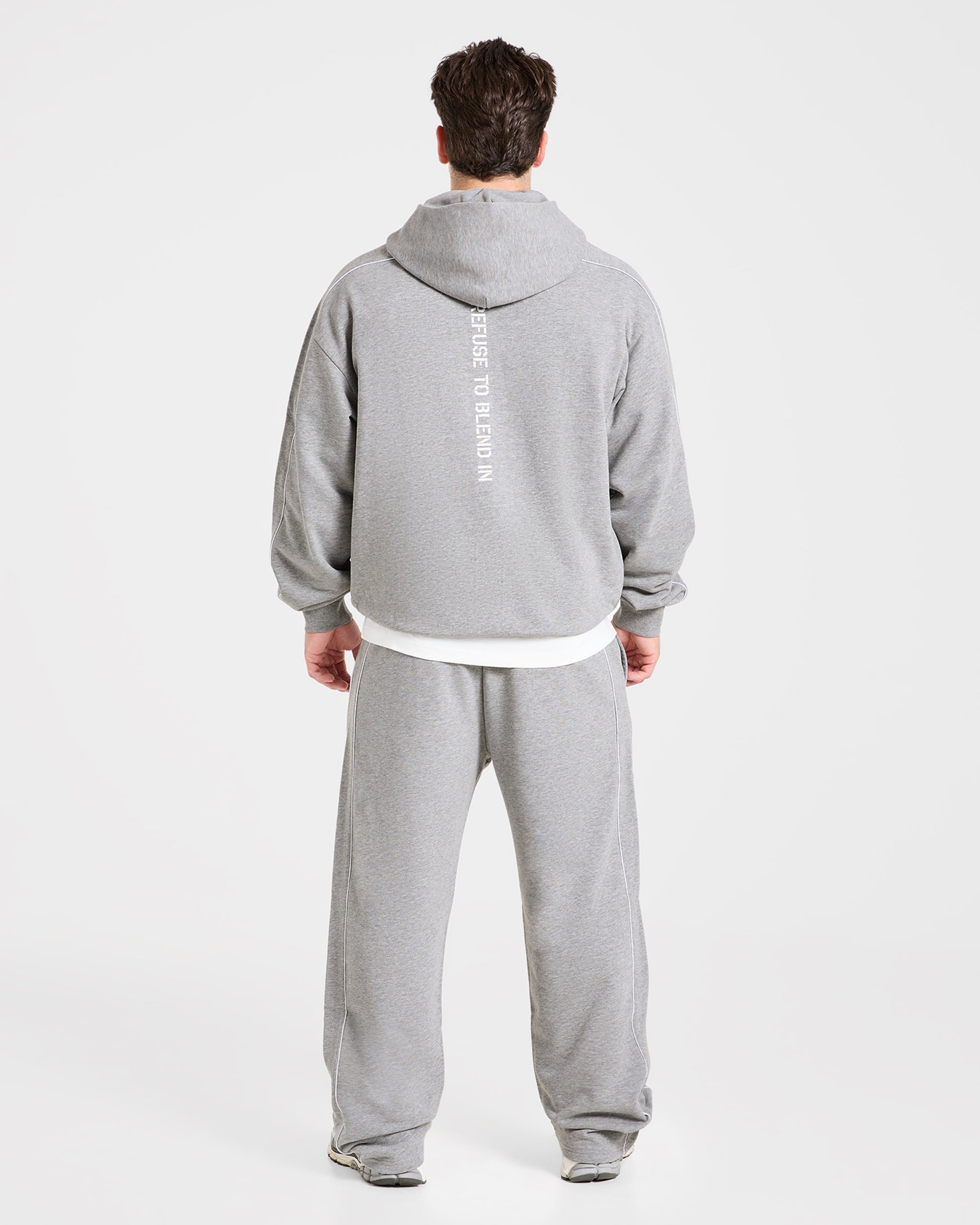 Cam Kissel x Oversized Full Zip Hoodie - Mid Marl Gris