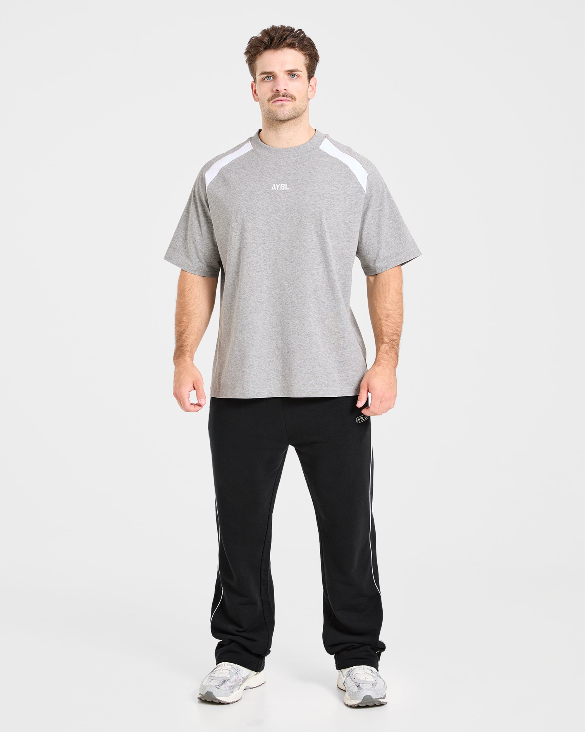 Cam Kissel x Contrast Oversized T Shirt - Mid Marl Gris
