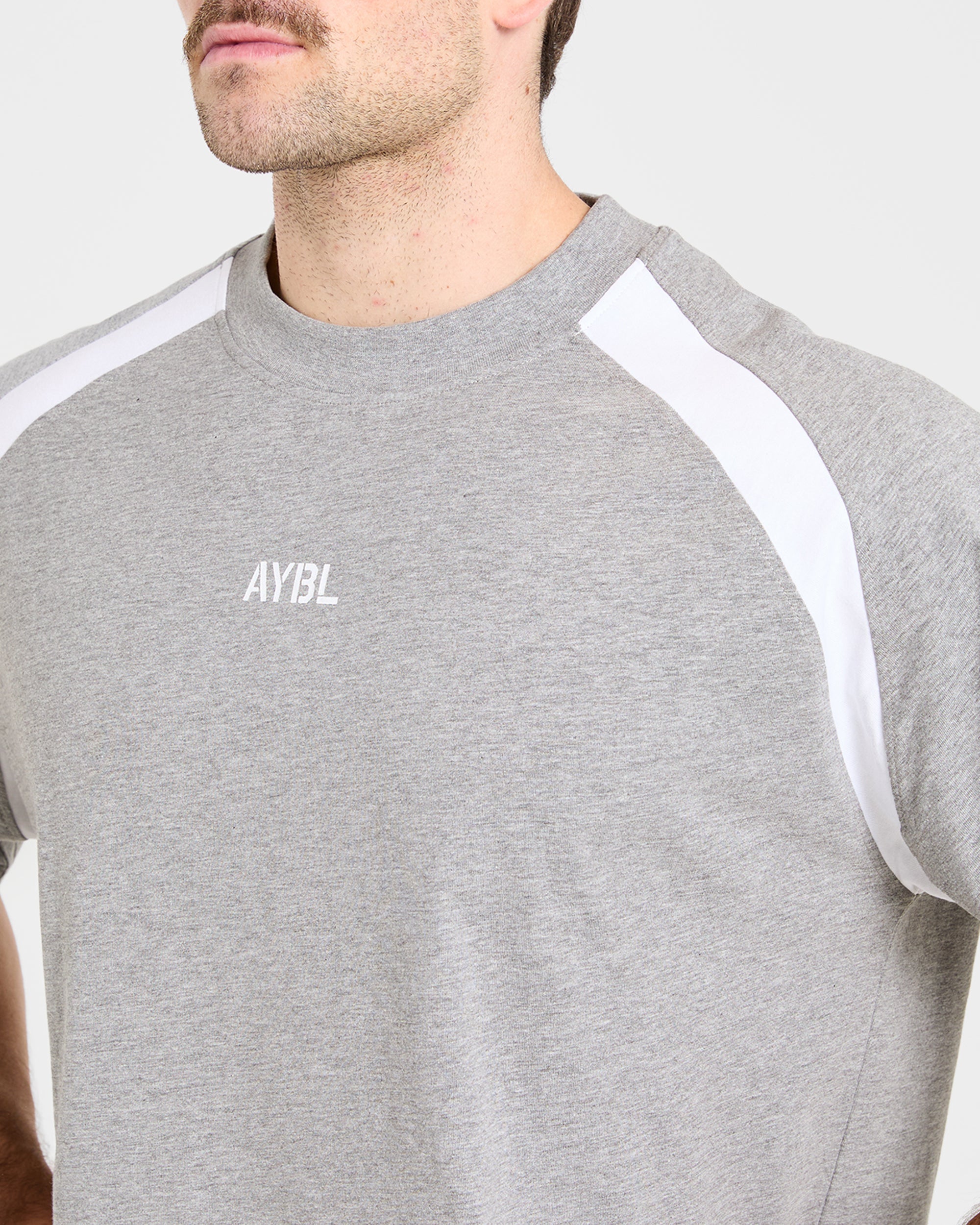 Cam Kissel x Contrast Oversized T Shirt - Mid Marl Gris