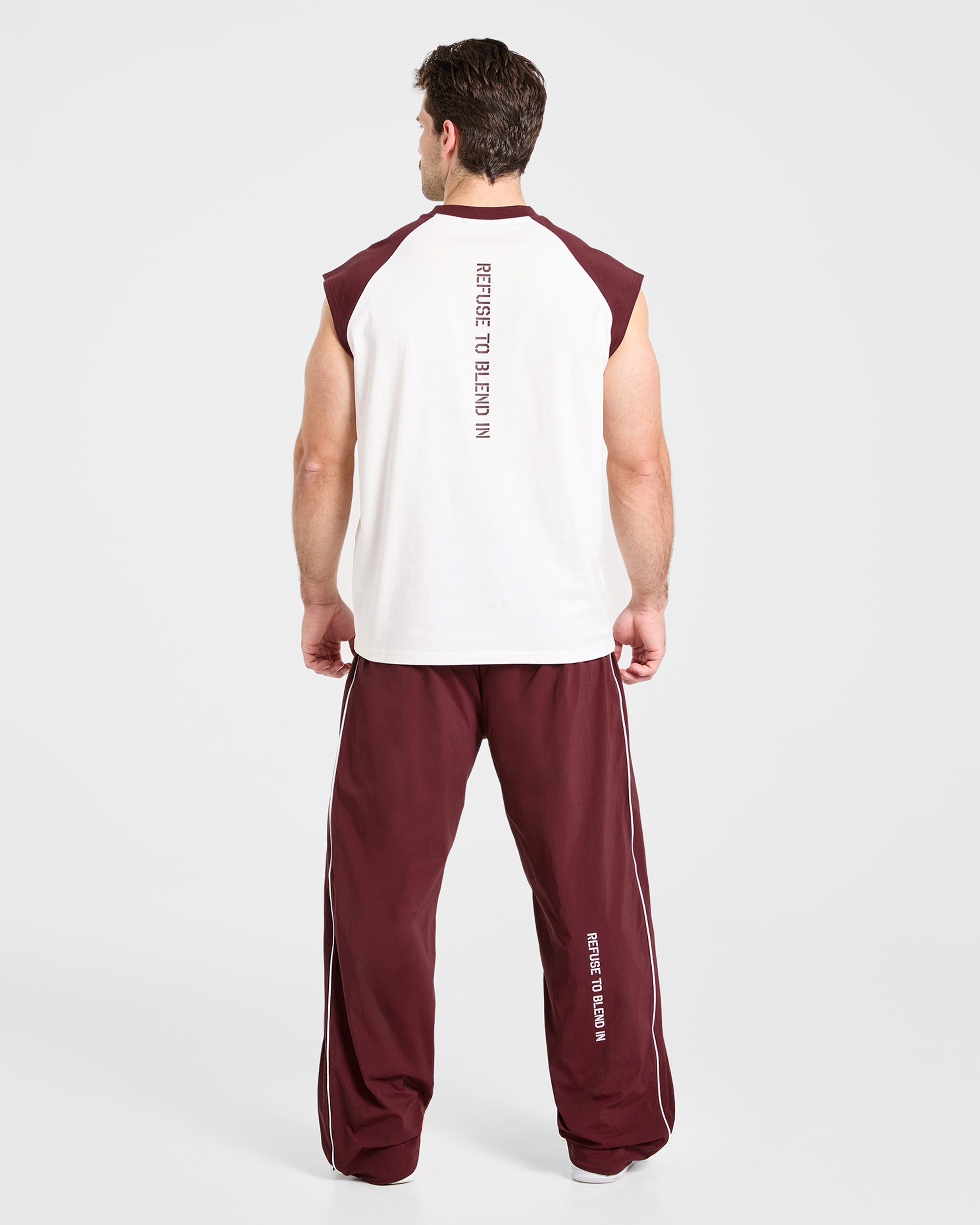 Cam Kissel x Contrast Oversized Tank - Off Blanc/Burgundy