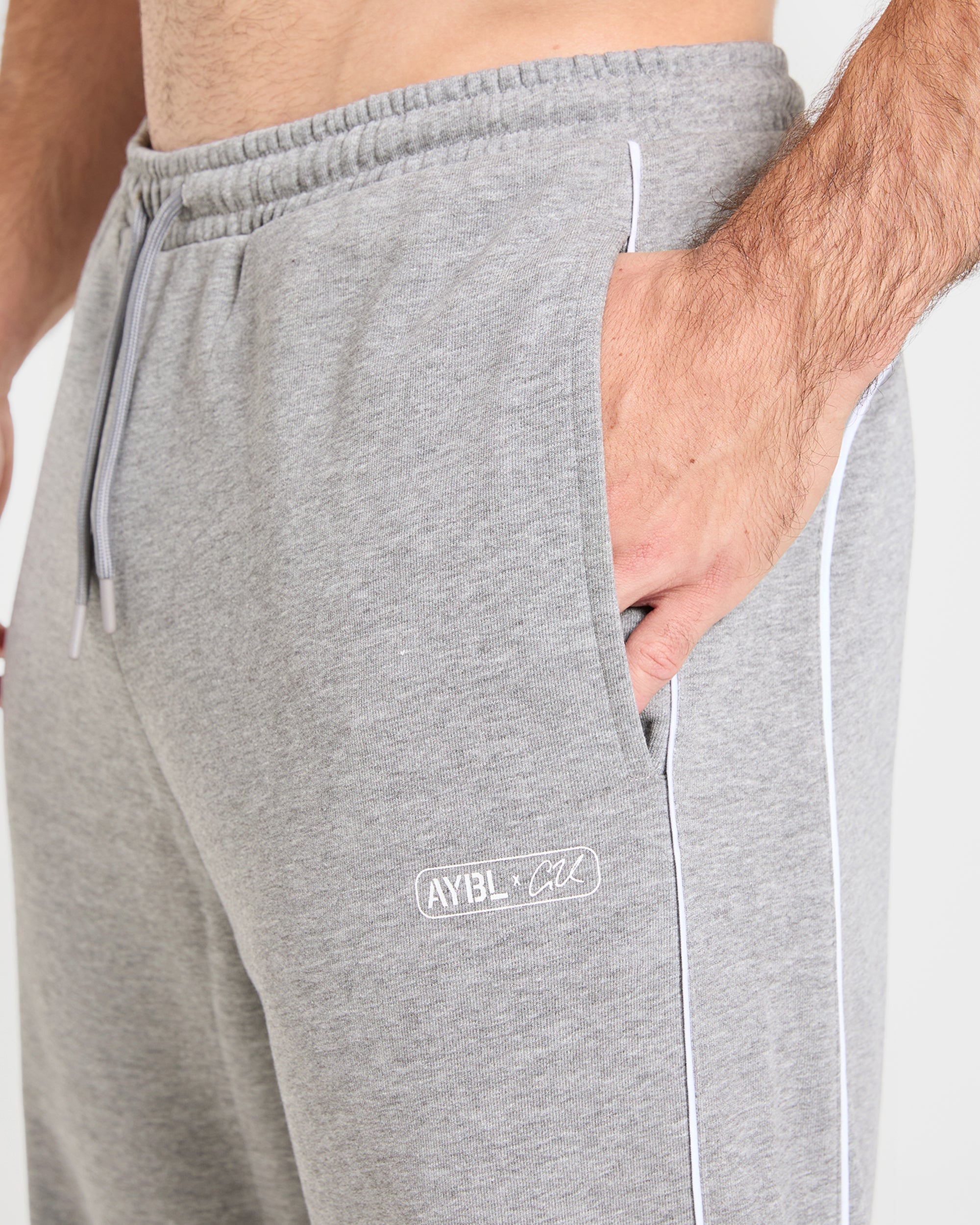 Cam Kissel x Oversized Straight Leg Joggers - Mid Marl Gris
