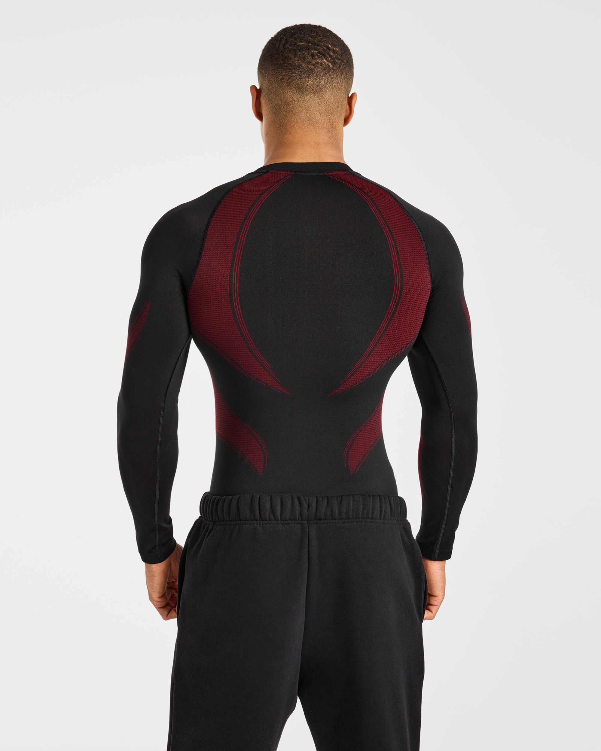 Charge Seamless Long Sleeve T Shirt - Noir/Rouge