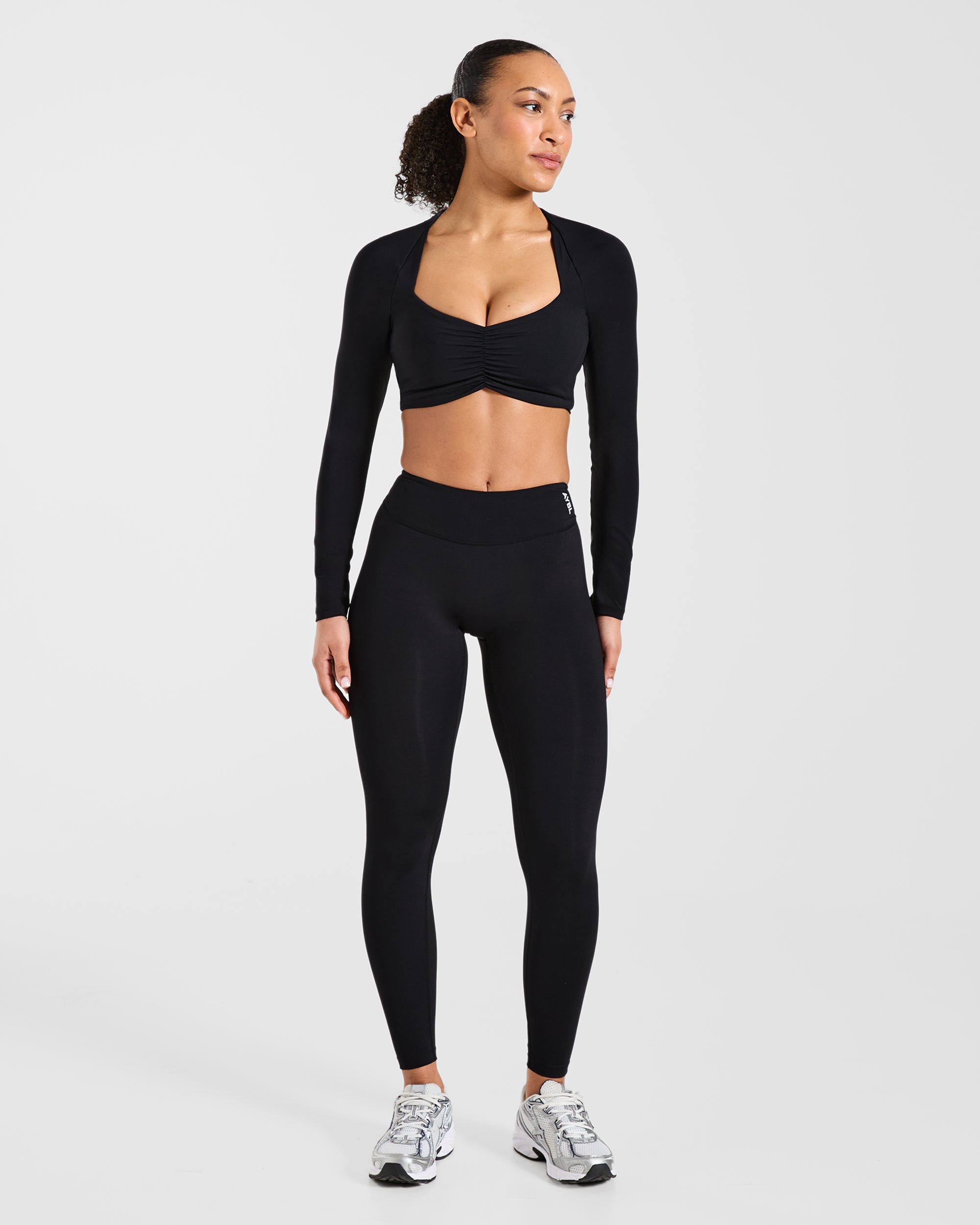 Physique Long Sleeve Crop Top - Noir