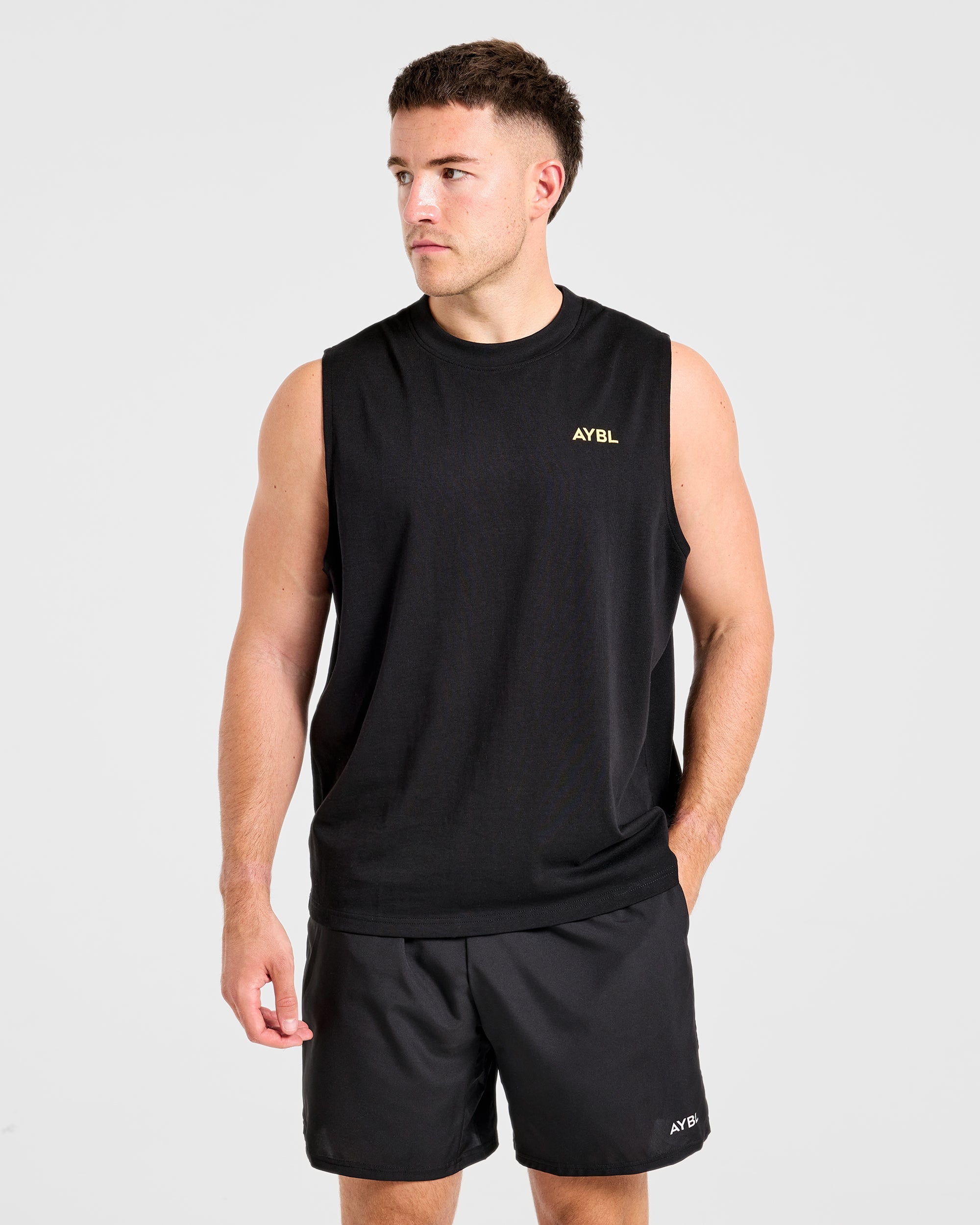 Essential Oversized Graphic Tank - Noir/Jaune