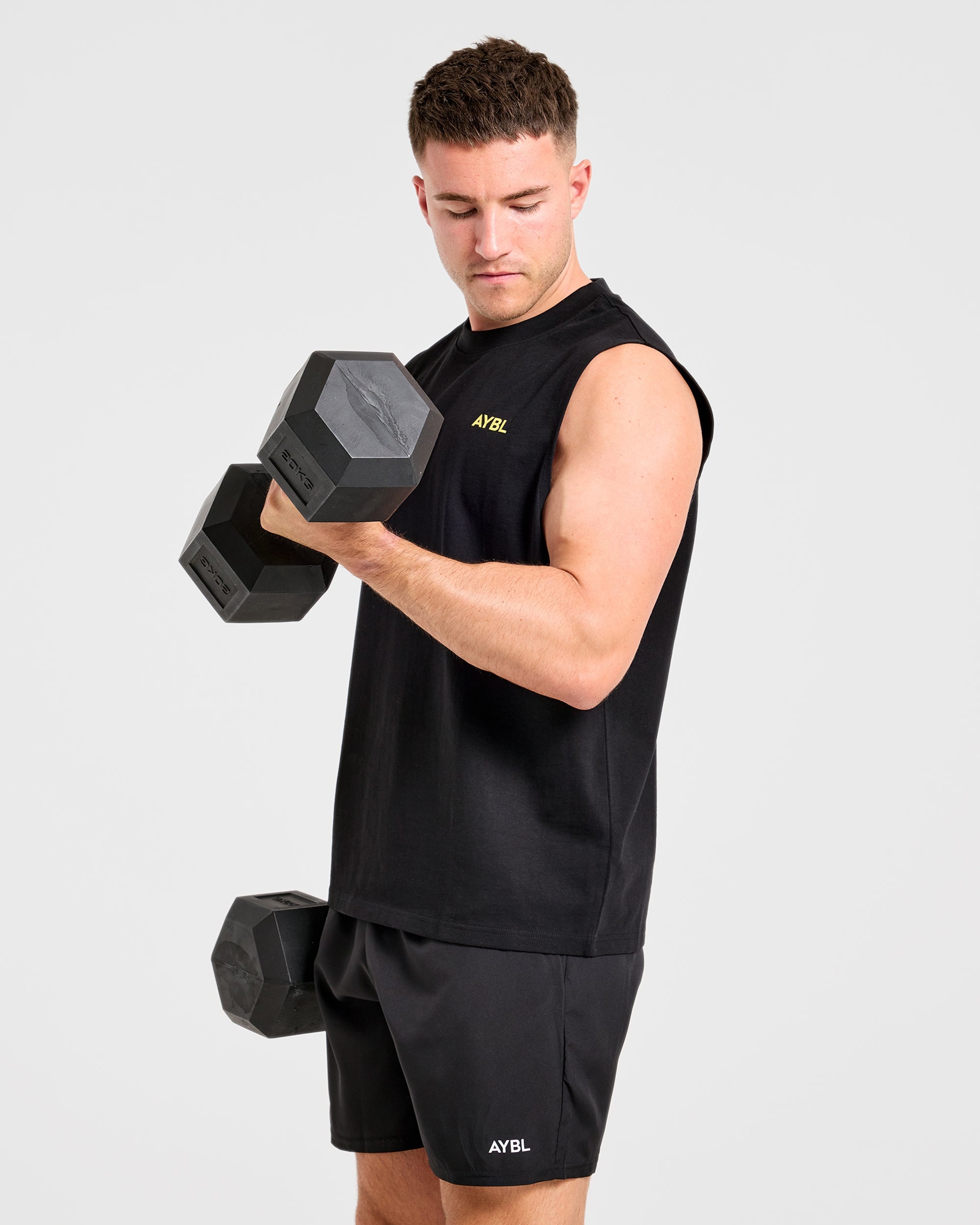 Essential Oversized Graphic Tank - Noir/Jaune