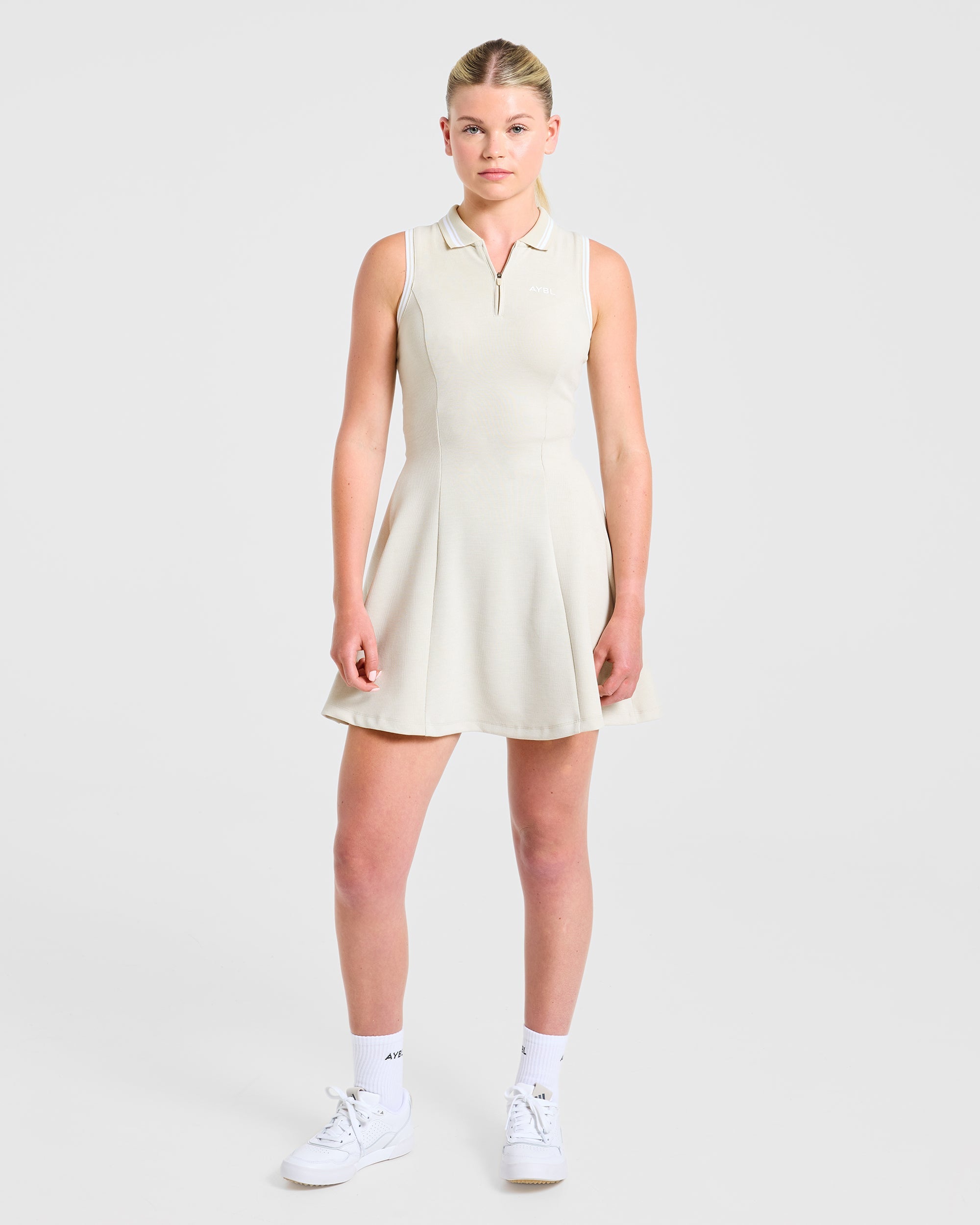 Classic Pleated Dress - Sand