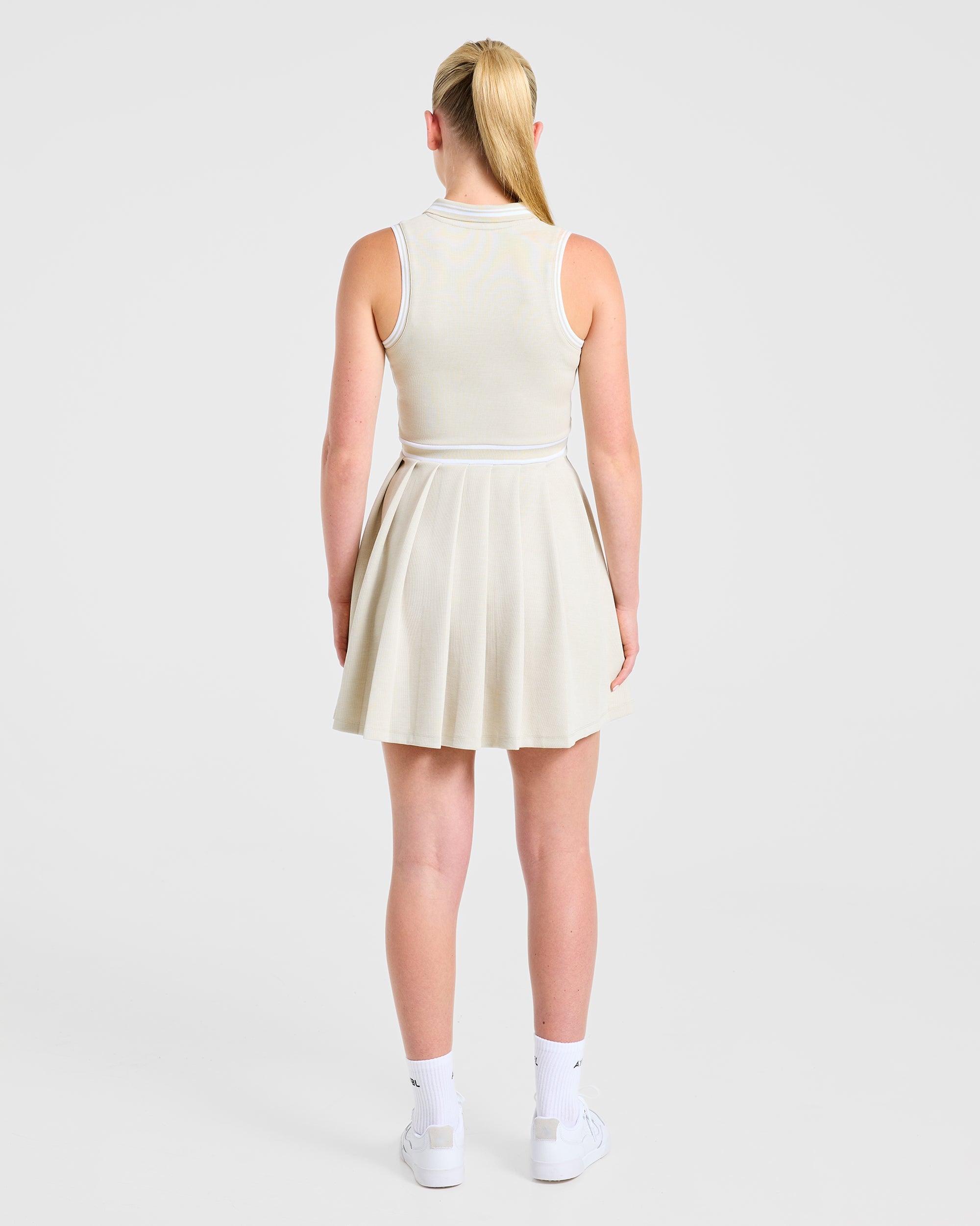 Classic Pleated Dress - Sand