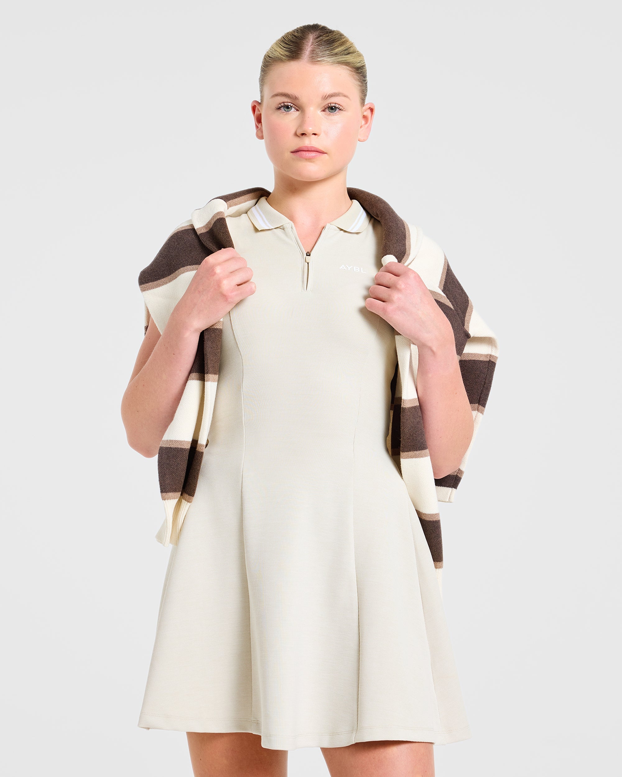 Classic Pleated Dress - Sand