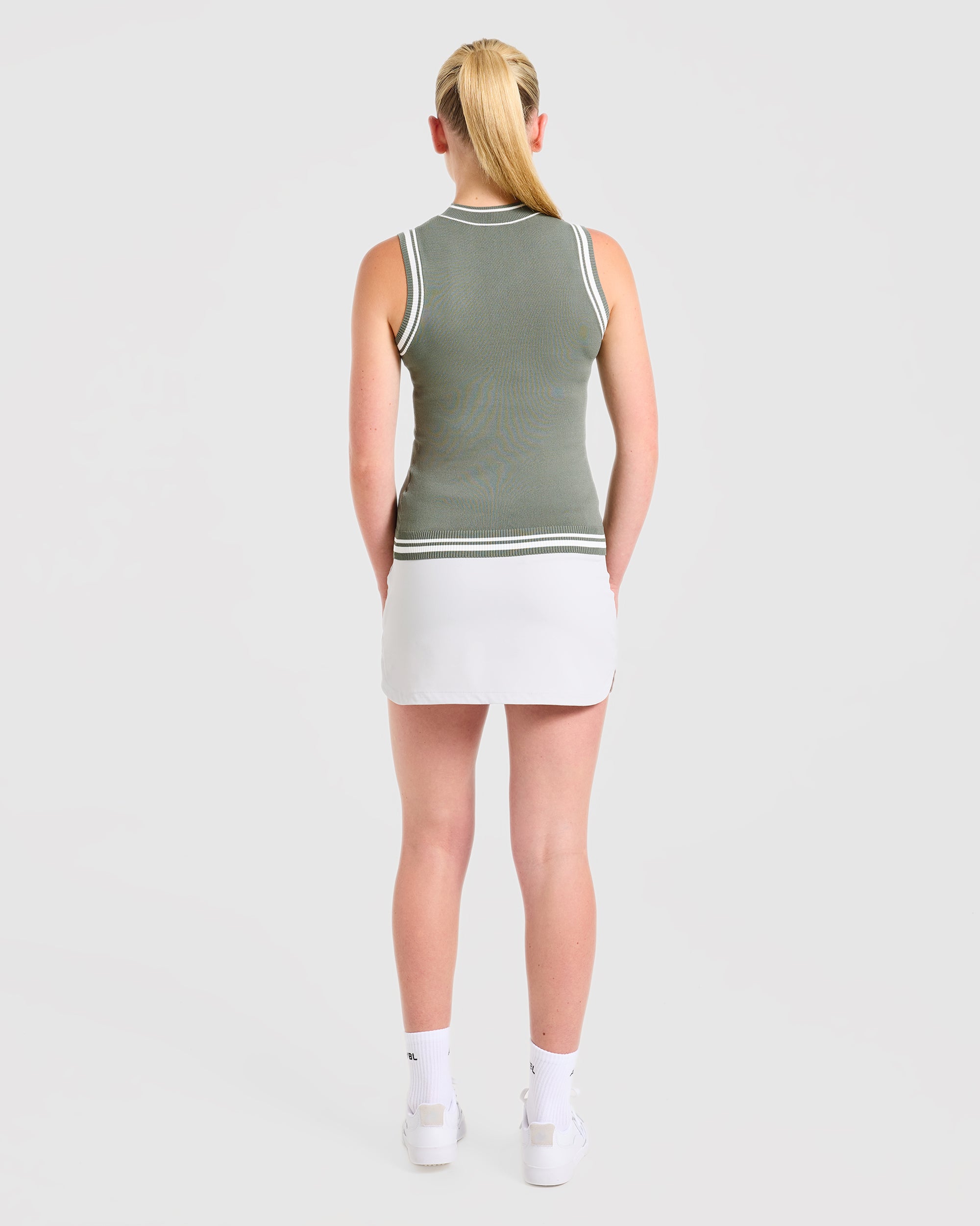 Classic Knitted High Neck Vest - Hillside Vert
